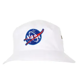 Nasa Bucket Hat (White) with Meatball Logo (Ages 6 & Up)