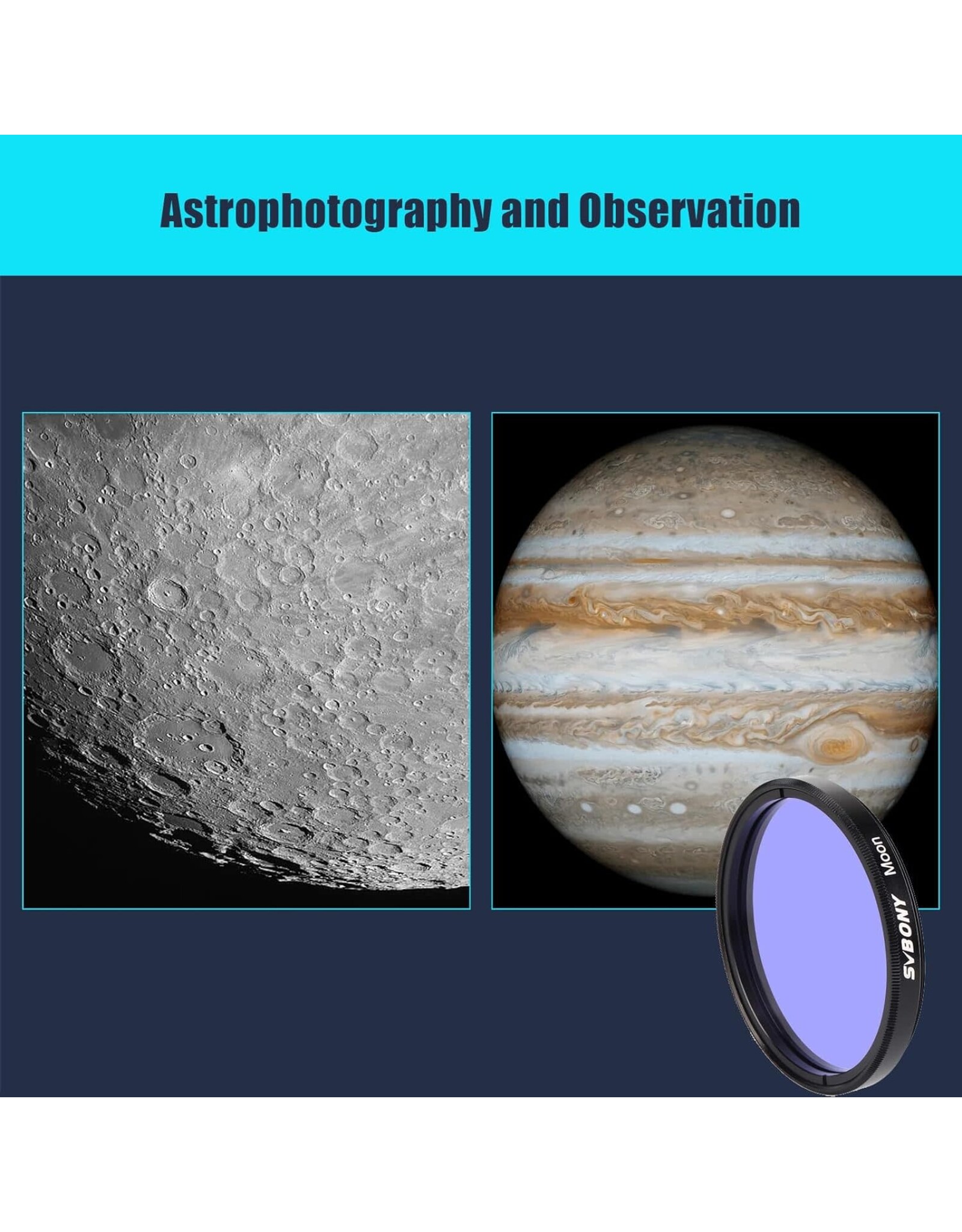 Svbony SVBONY Moon & SkyGlow Planetary Filter 2 inch for Observation of Moon and Planets