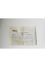 Nikon Nikon F Focusing Screen Type "G1"
