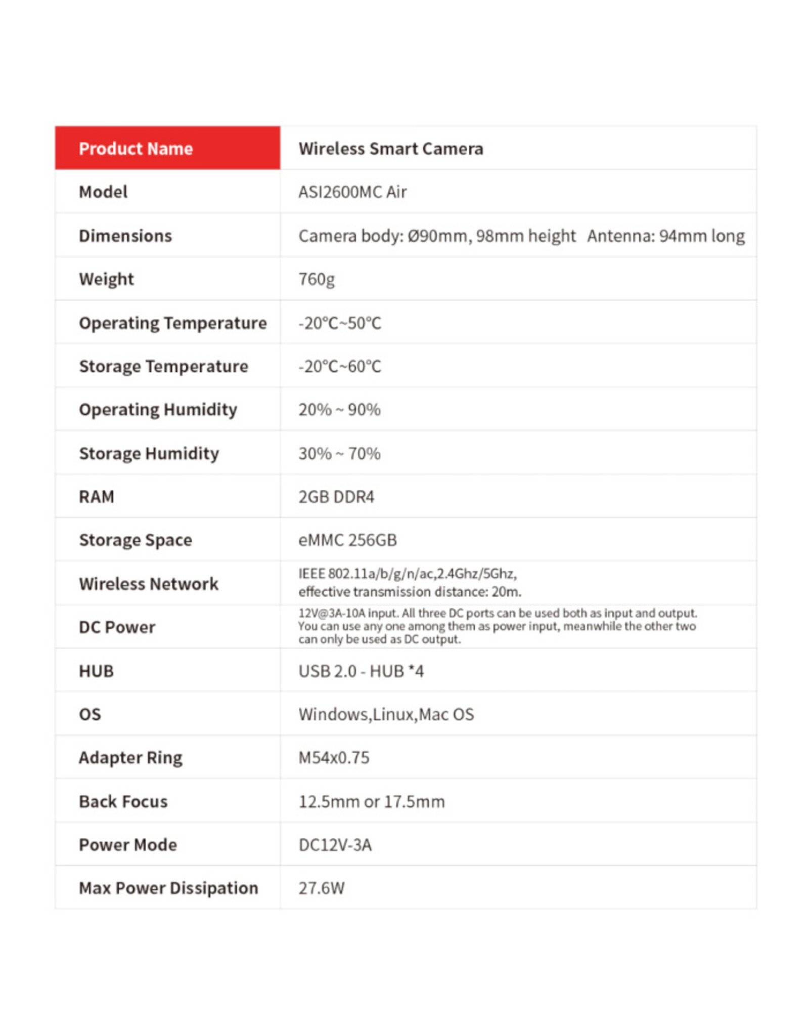 ZWO ZWO ASI2600MC Air Smart Astronomy Camera