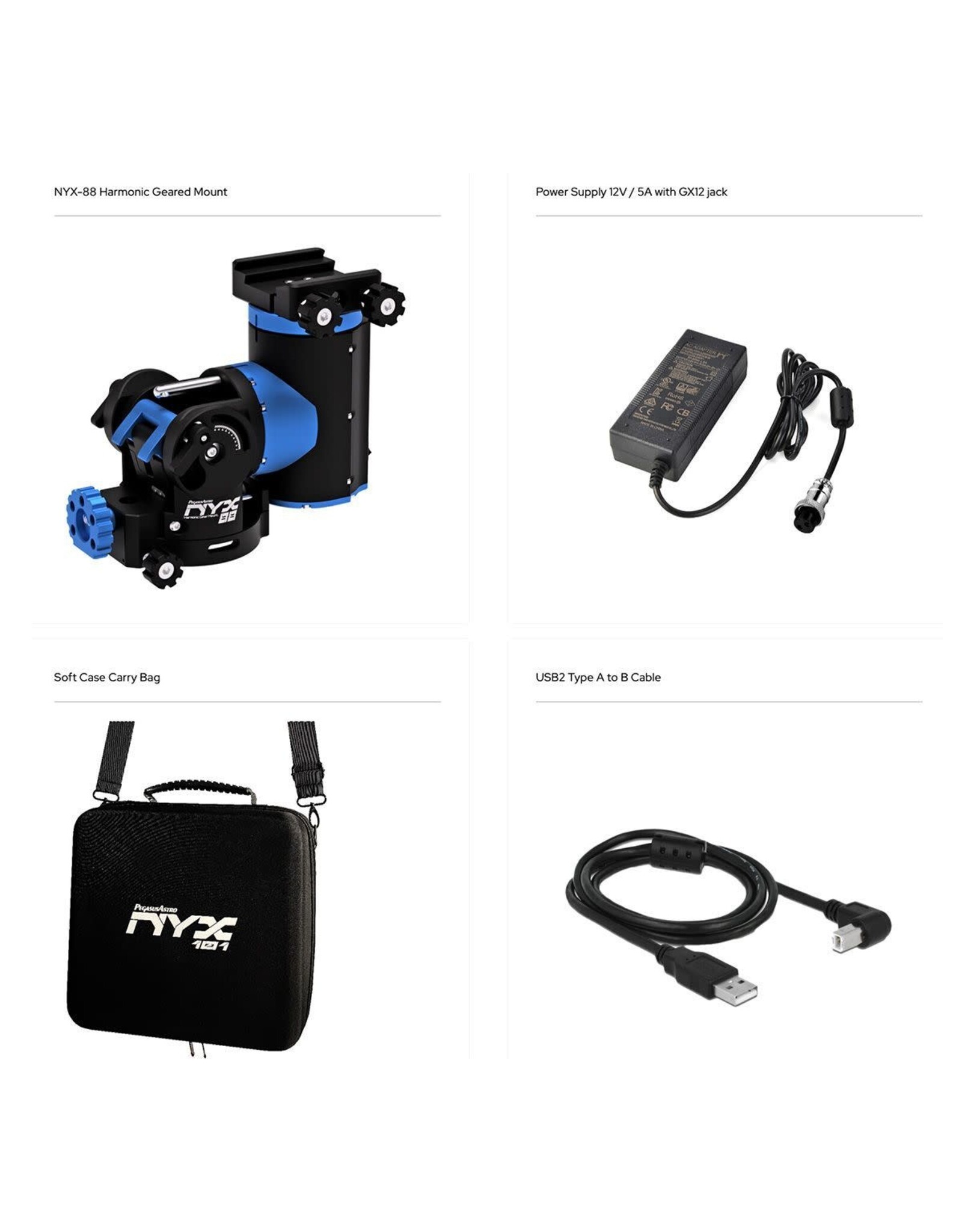 Pegasus Astro Pegasus NYX-88 Harmonic Drive Mount with Saddle Power Box