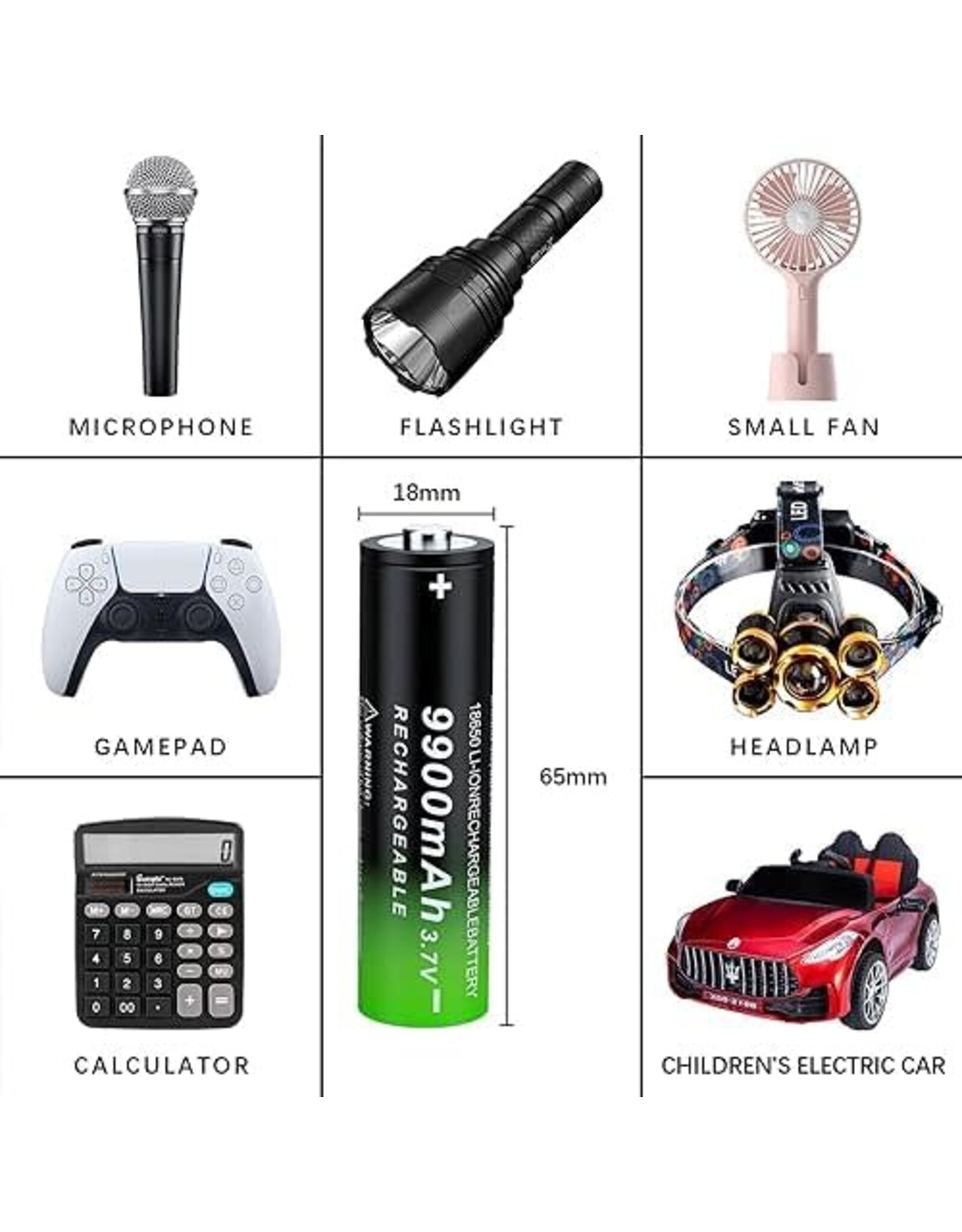 Lithium Battery 18650 3.7V for High Power 50mw Laser Pointer