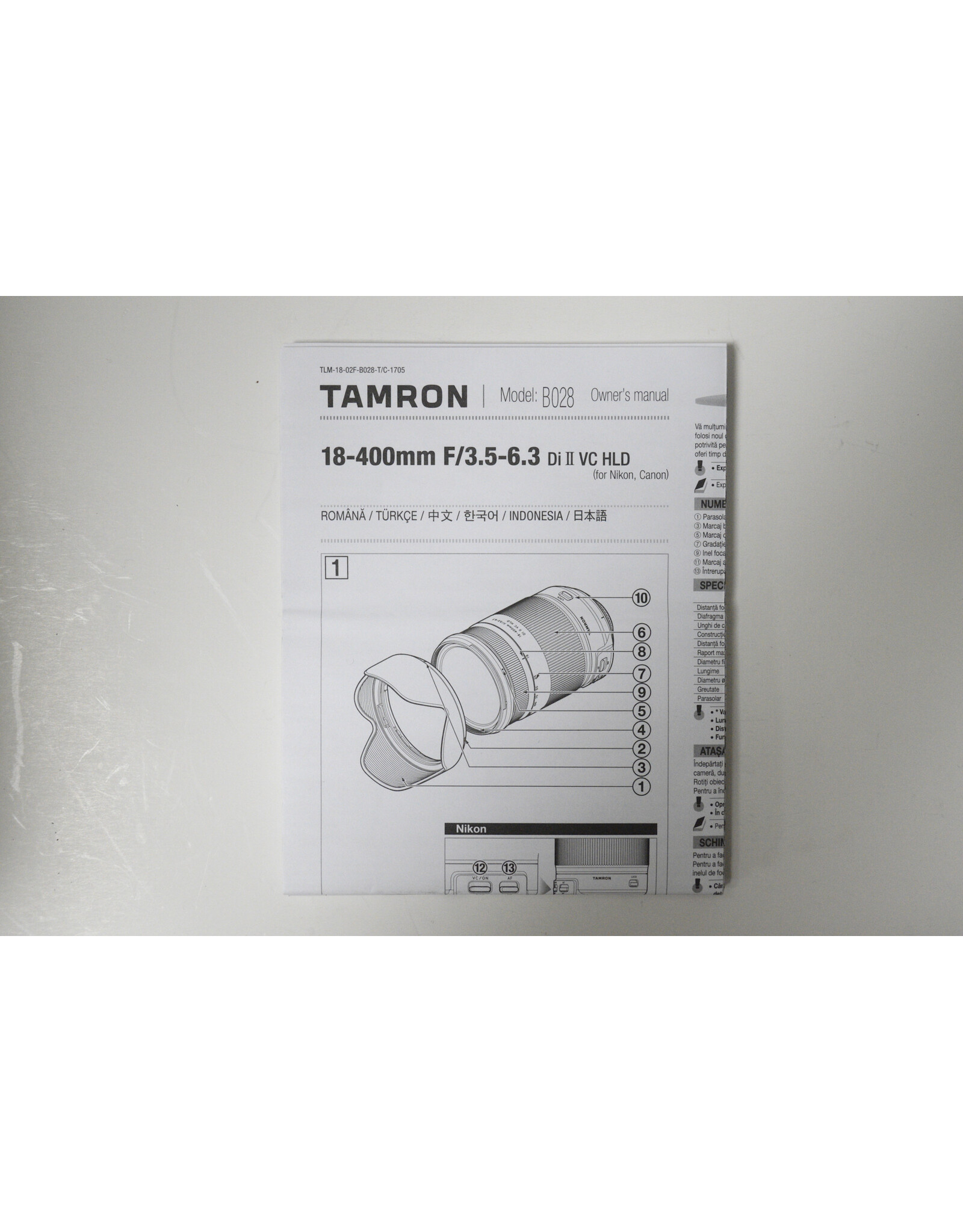 Tamron Tamron 18-400mm F3.5-6.3 Di II VC HLD for Canon RF Camera (Pre-owned)