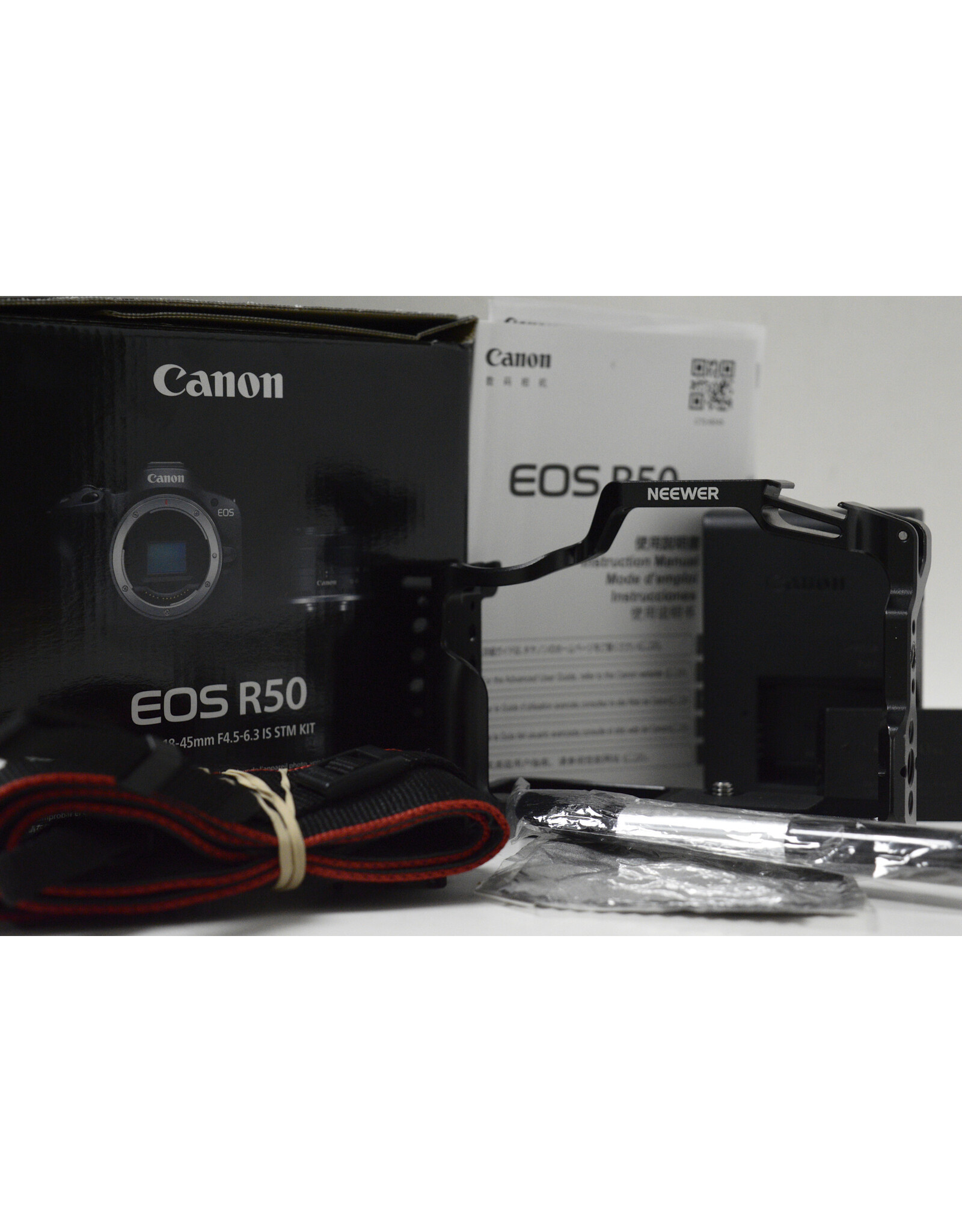 Canon [SOLD} Canon R50 Black + RF-S 18-45mm + 55-210mm Double lens kit  [Mint] with Canon Gadget Bag