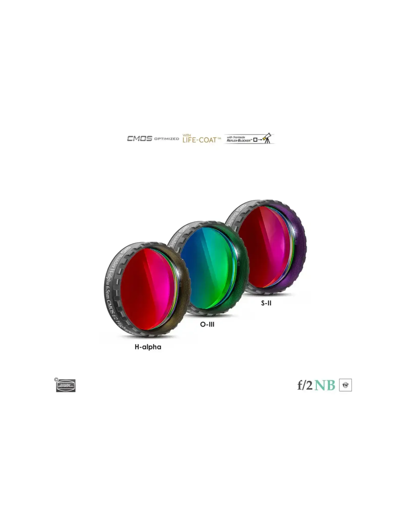 Baader Planetarium Baader 6.5nm f/2 Highspeed Filters- CMOS-optimized (H-alpha, O-III, S-11)