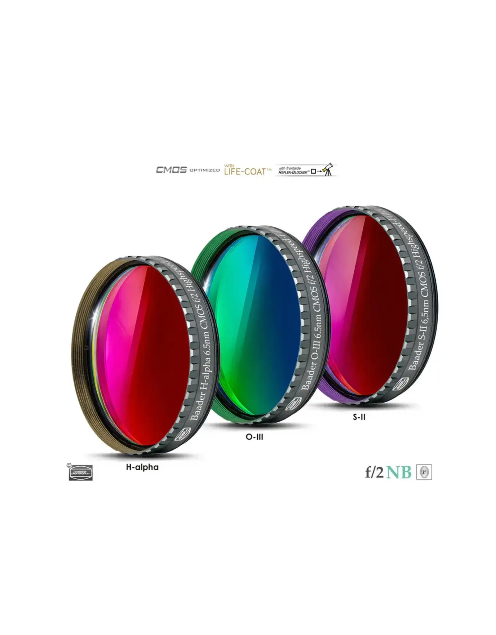 Baader Planetarium Baader 6.5nm f/2 Highspeed Filters- CMOS-optimized (H-alpha, O-III, S-11)