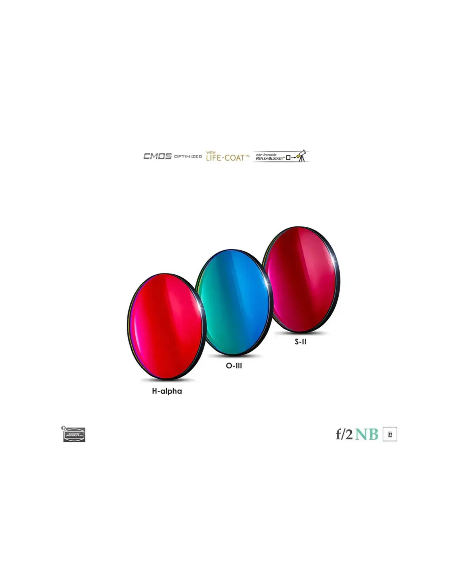 Baader Planetarium Baader 6.5nm f/2 Highspeed Filters- CMOS-optimized (H-alpha, O-III, S-11)