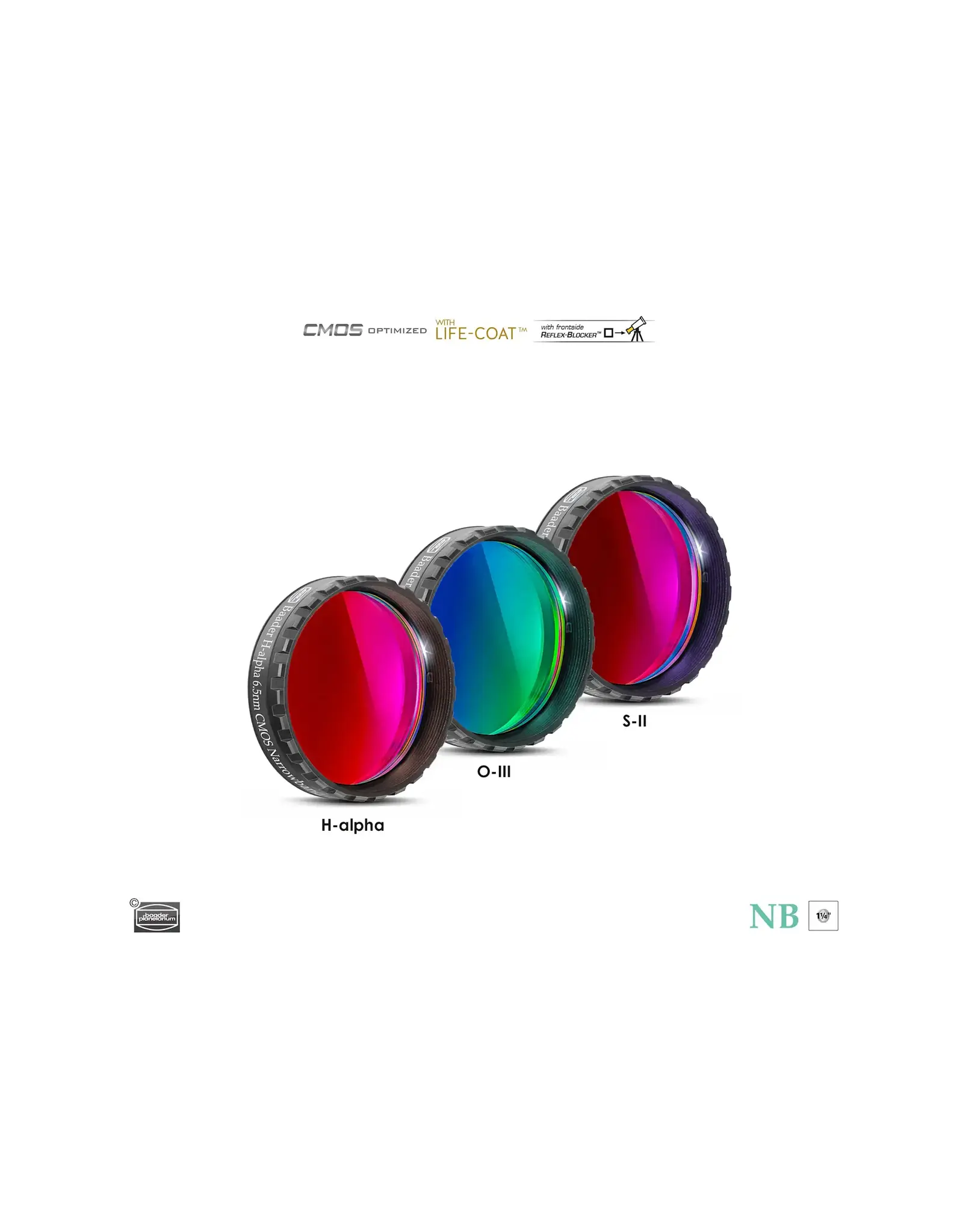 Baader Planetarium Baader 6.5nm Narrowband Filters- CMOS-optimized (H-alpha, O-III, S-11)