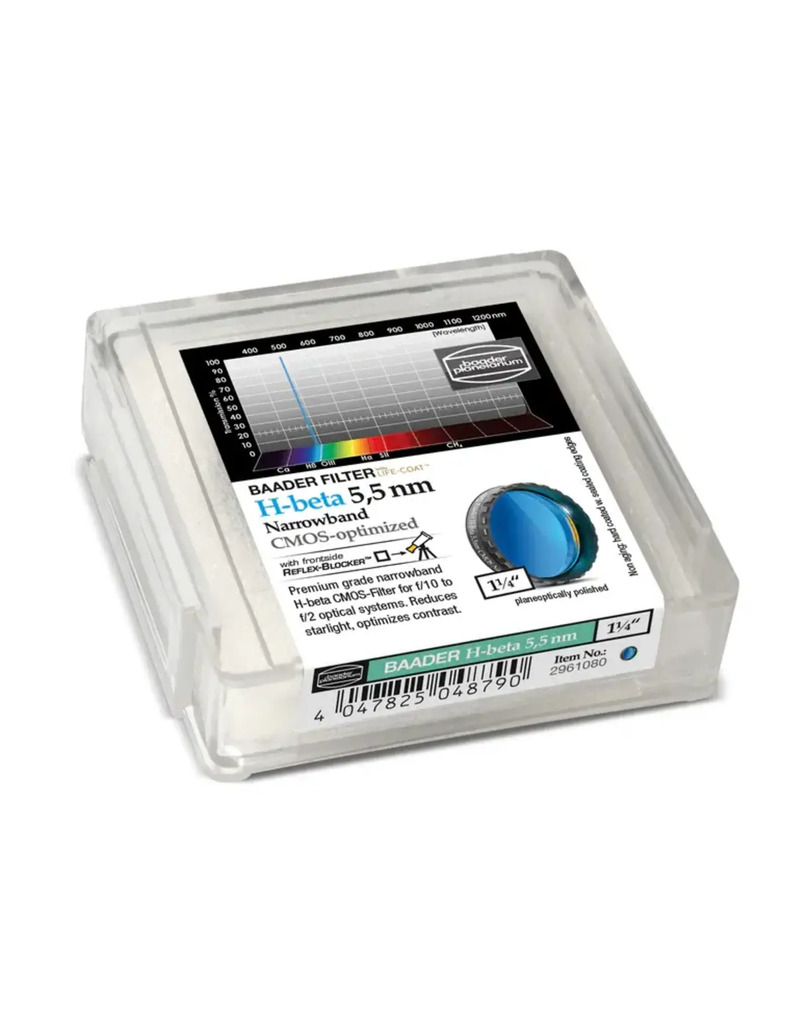 Baader Planetarium Baader H-beta Narrowband-Filter (5.5nm)- CMOS-optimized