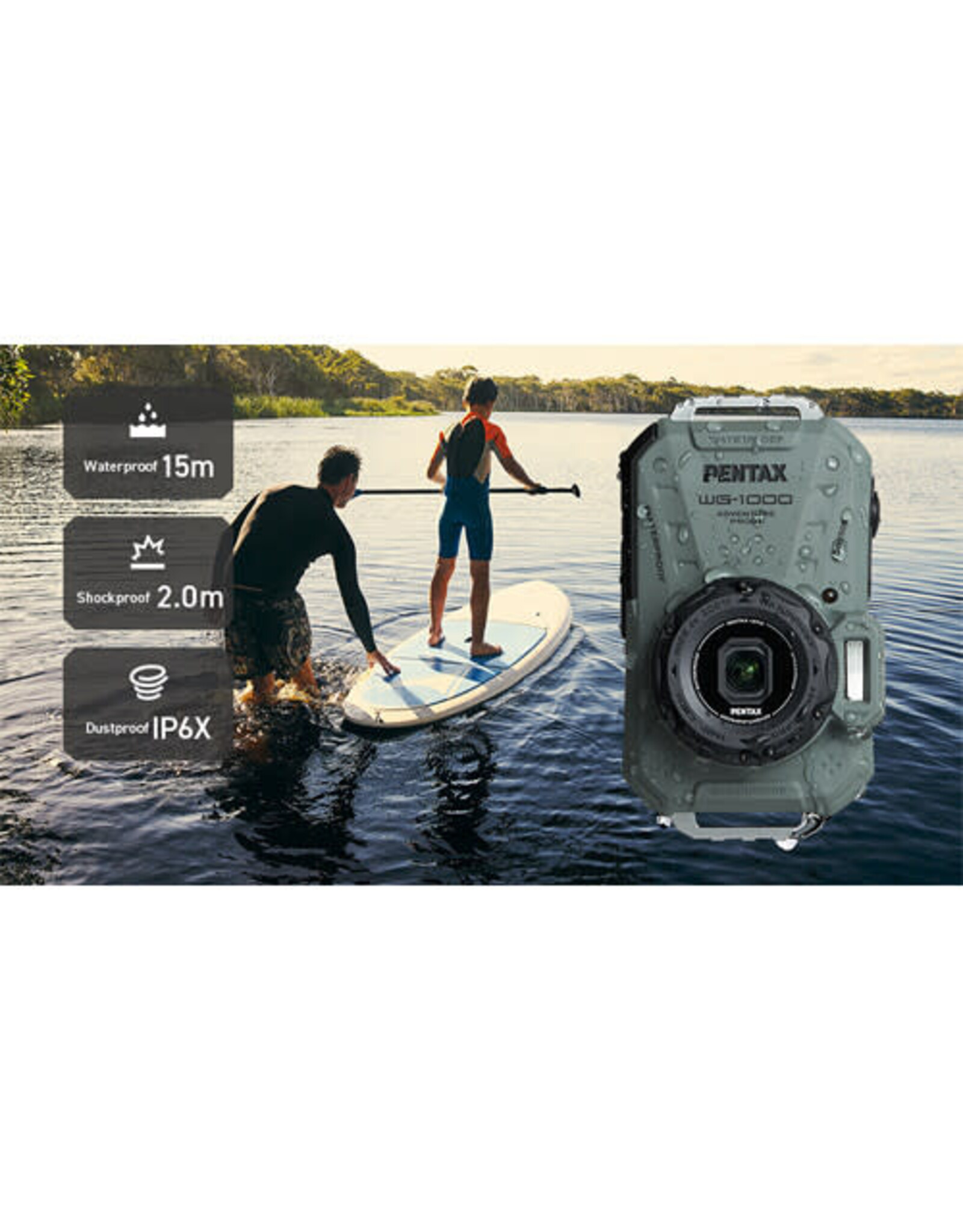 Pentax WG-1000 Digital Camera (Gray)