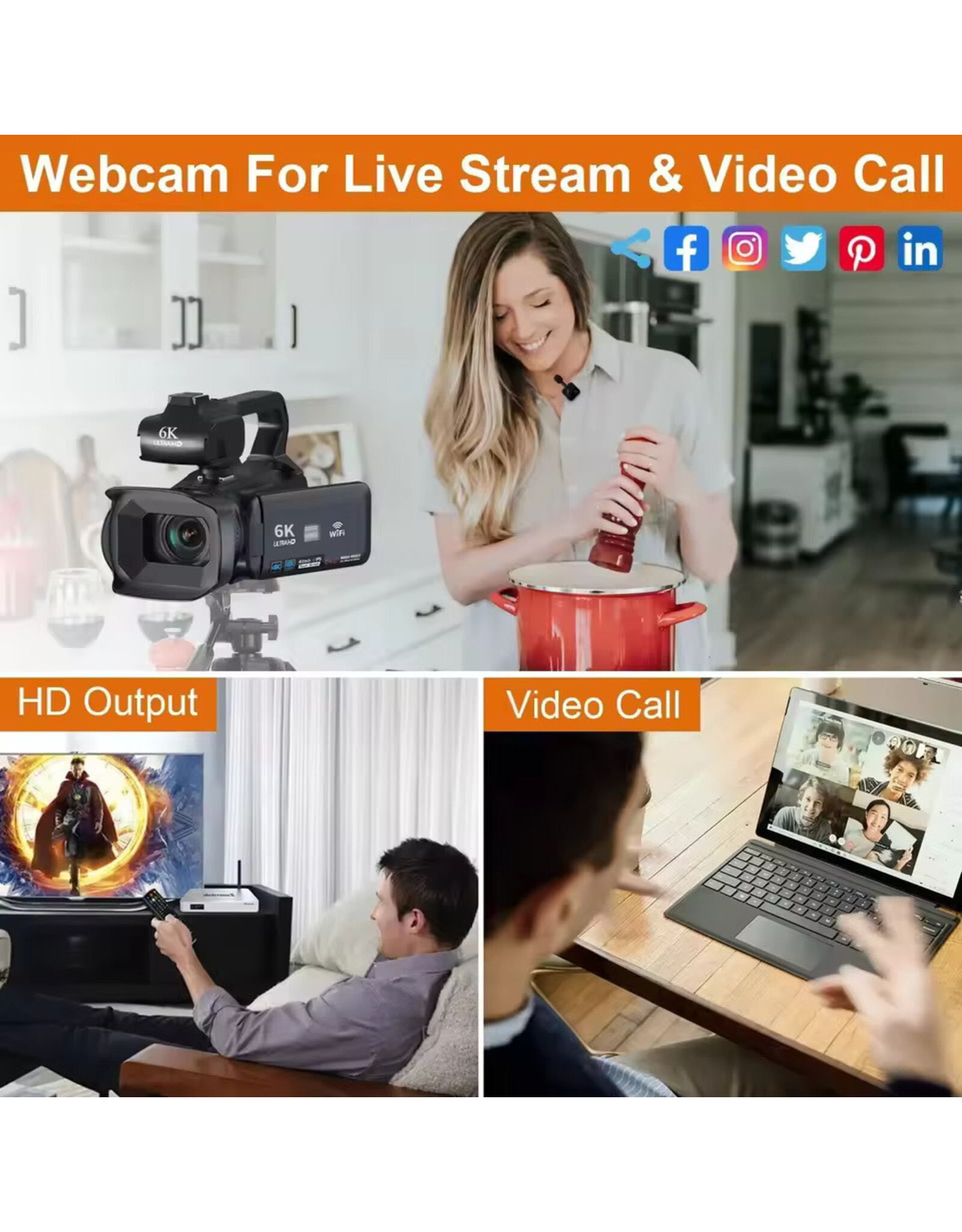 6K 6K Ultra HD  Digital Camcorder (OPEN BOX-FULL WARRANTY)