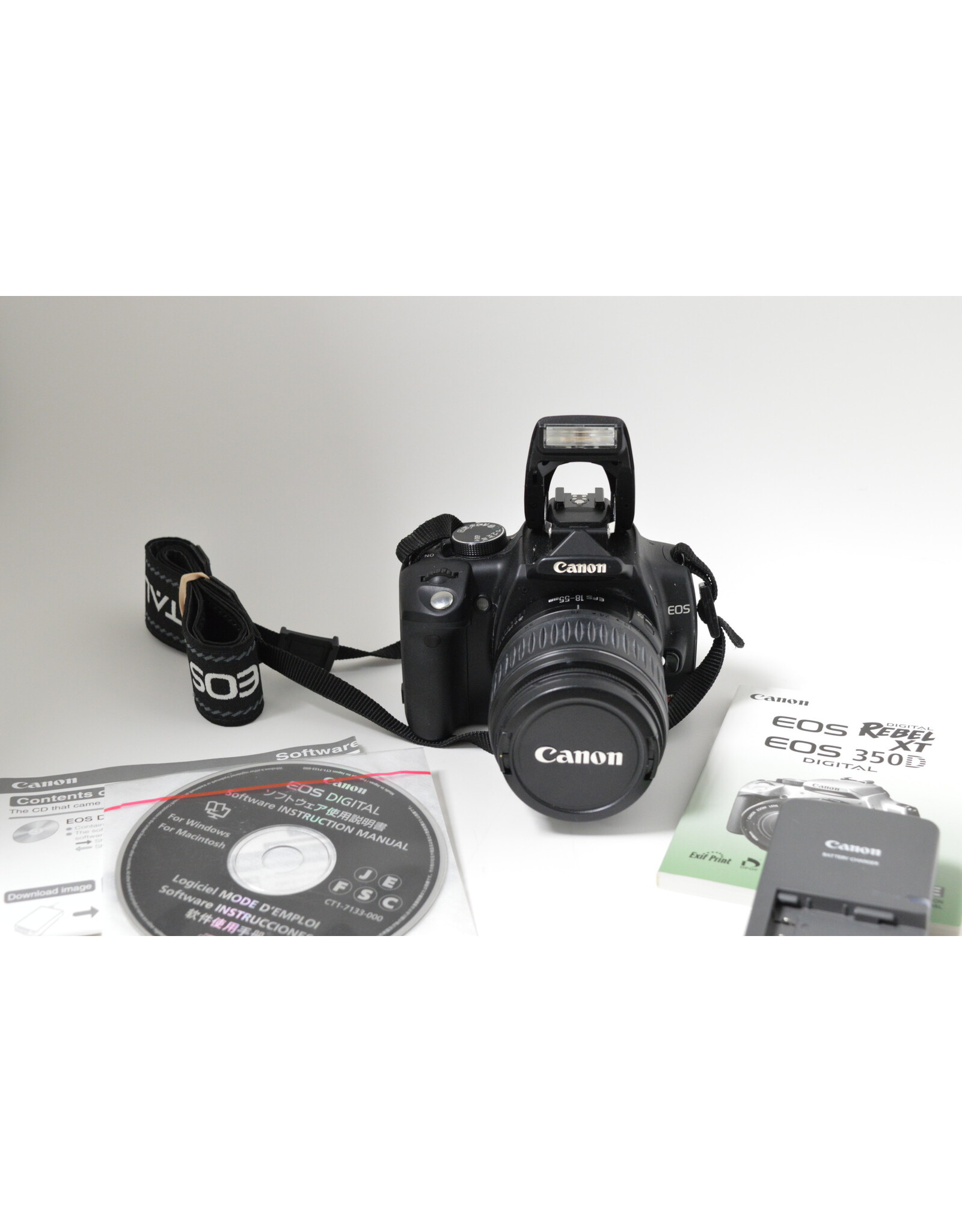 Canon CANON REBEL XT 8MP DSLR w/18-55mm Lens, battery and Charger (Pre-owned)