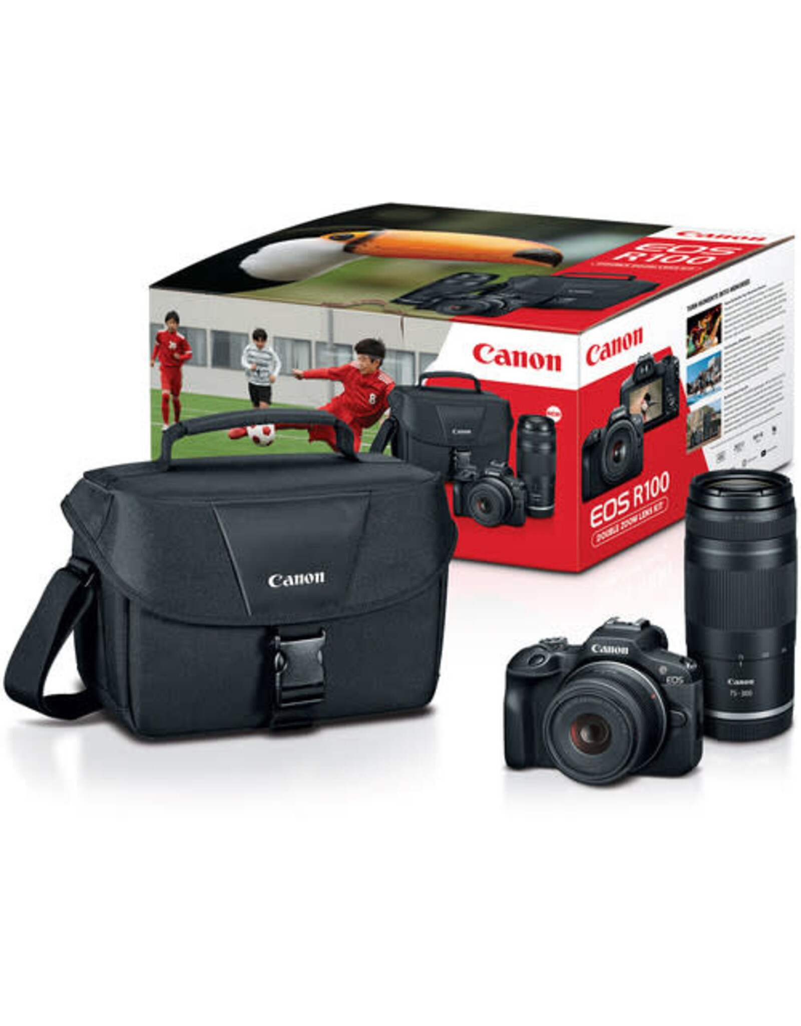 Canon Canon EOS R100 Mirrorless Camera with 18-45mm and 75-300mm Lenses