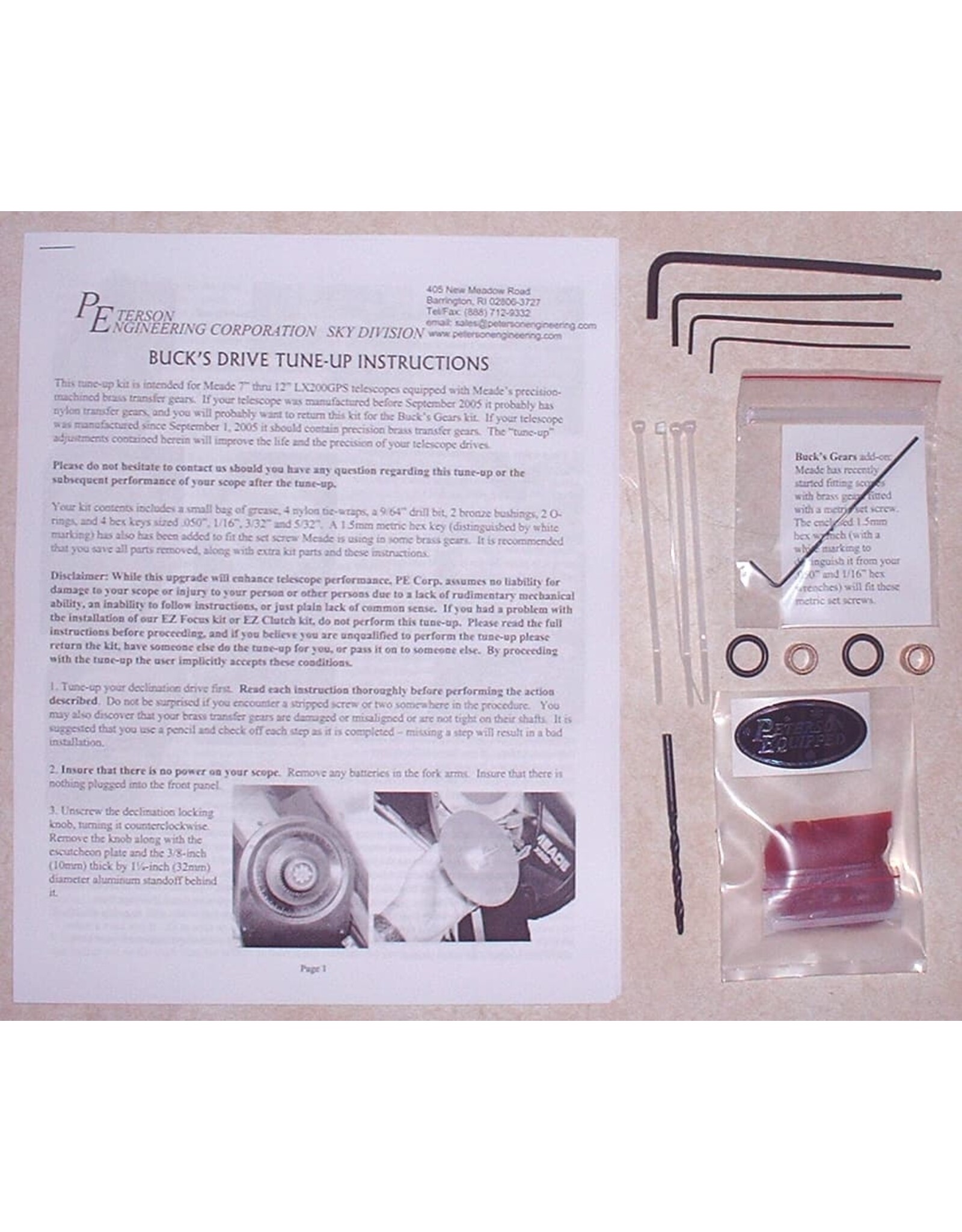 Peterson Engineering Peterson Engineering Buck's Drive Tune-Up for standard drives used on 8", 10" and 12" Meade LX200 ACF and LX200R and newer 7", 8", 10" and 12" Meade and LX200GPS (LIMITED QUANTITIES)