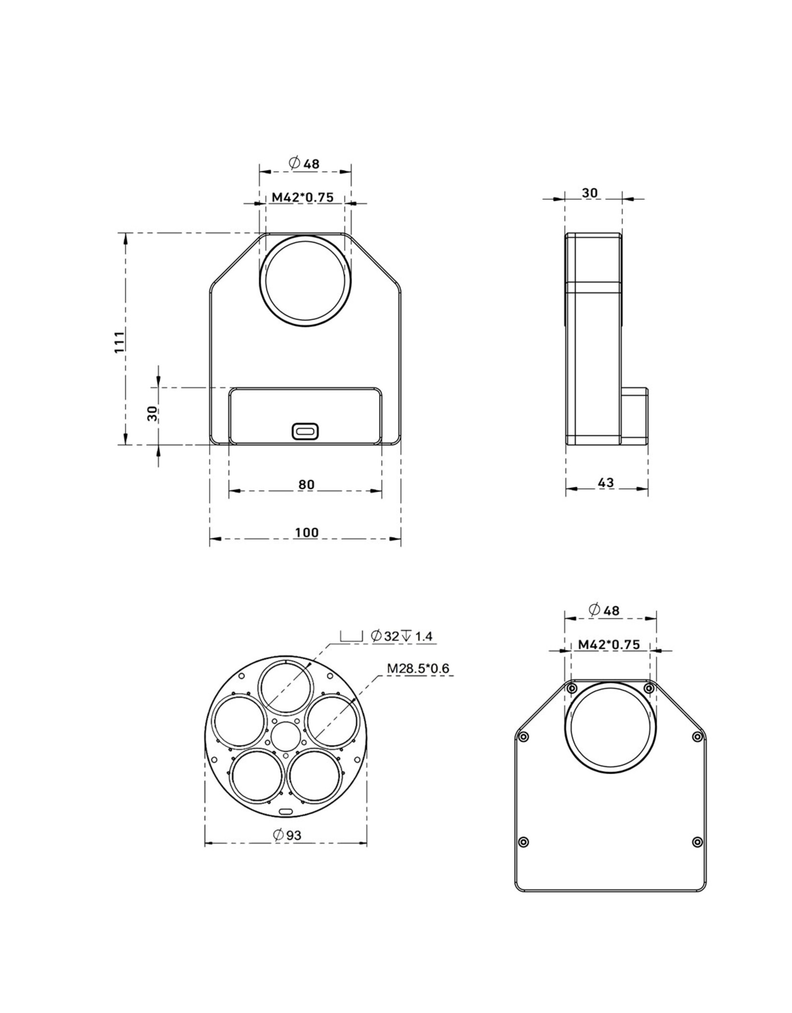 iOptron iOptron iEFW-18, 9-Position Electronic Filter Wheel for 1.25" or 31mm Filters