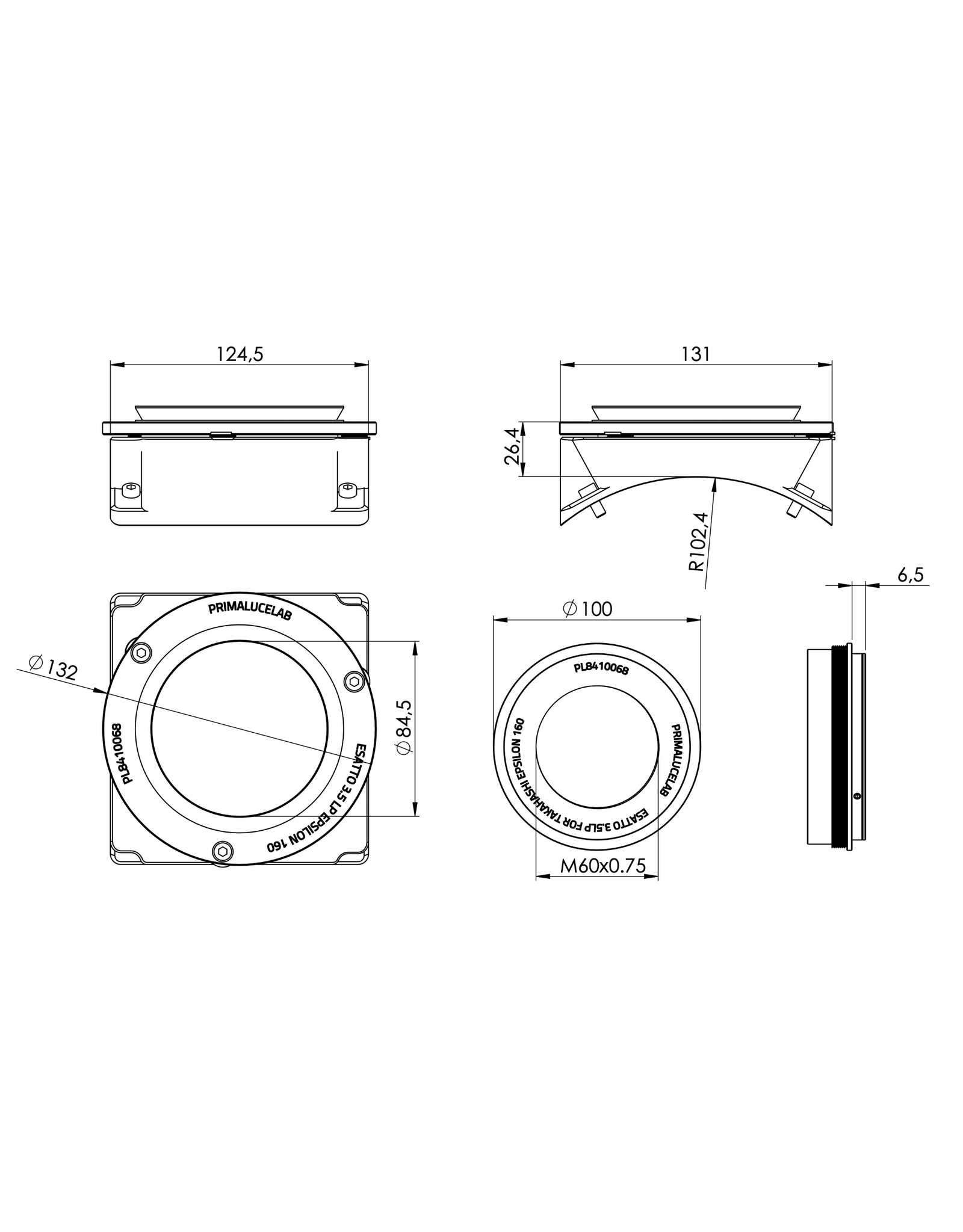 PrimaLuceLab PrimaLuce Lab Adapter ESATTO 3.5" LP for Takahashi Epsilon 160ED