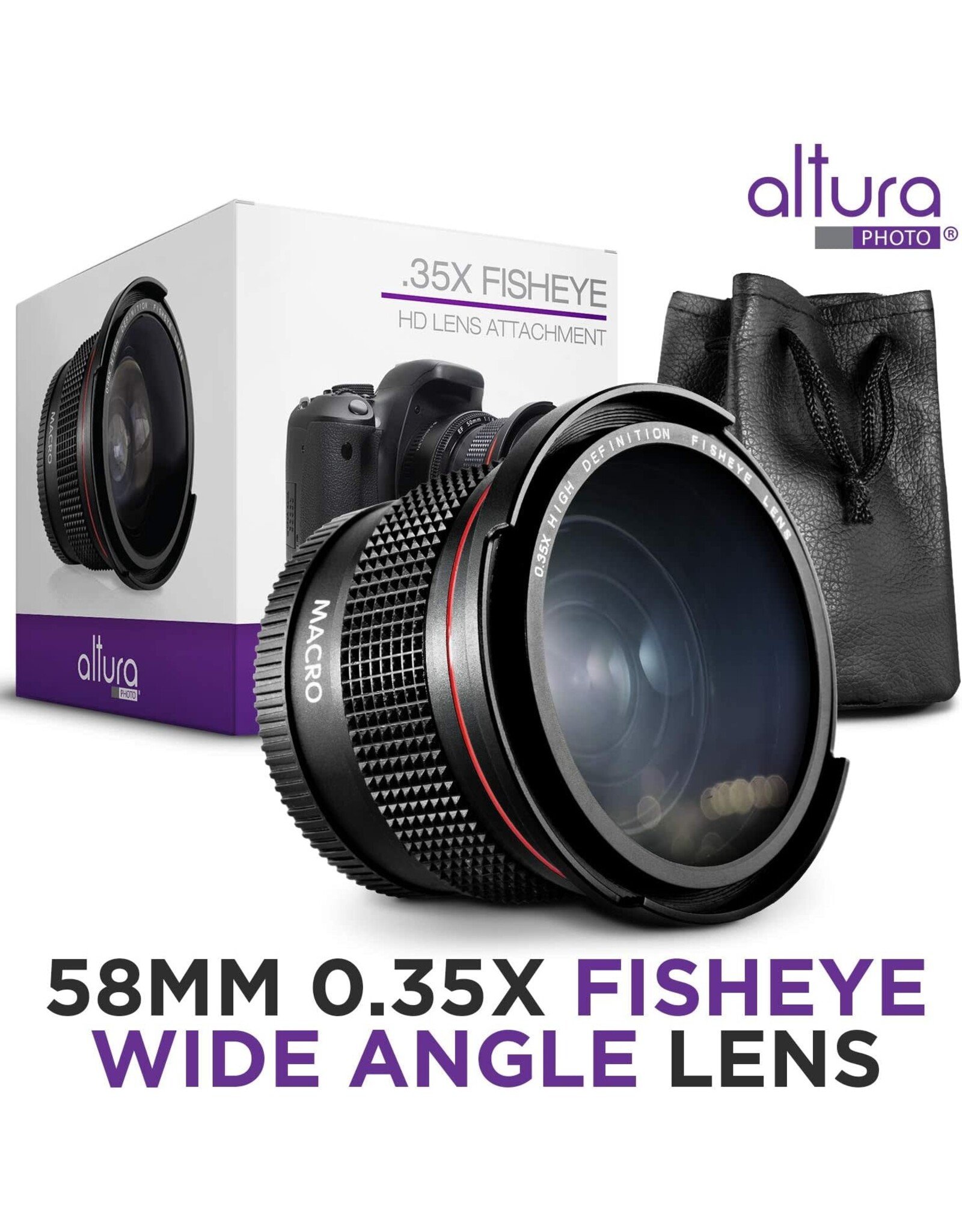 Vivitar Altura Photo 58MM 0.35x Fisheye Wide Angle Lens (w/Macro Portion) for DSLR Cameras