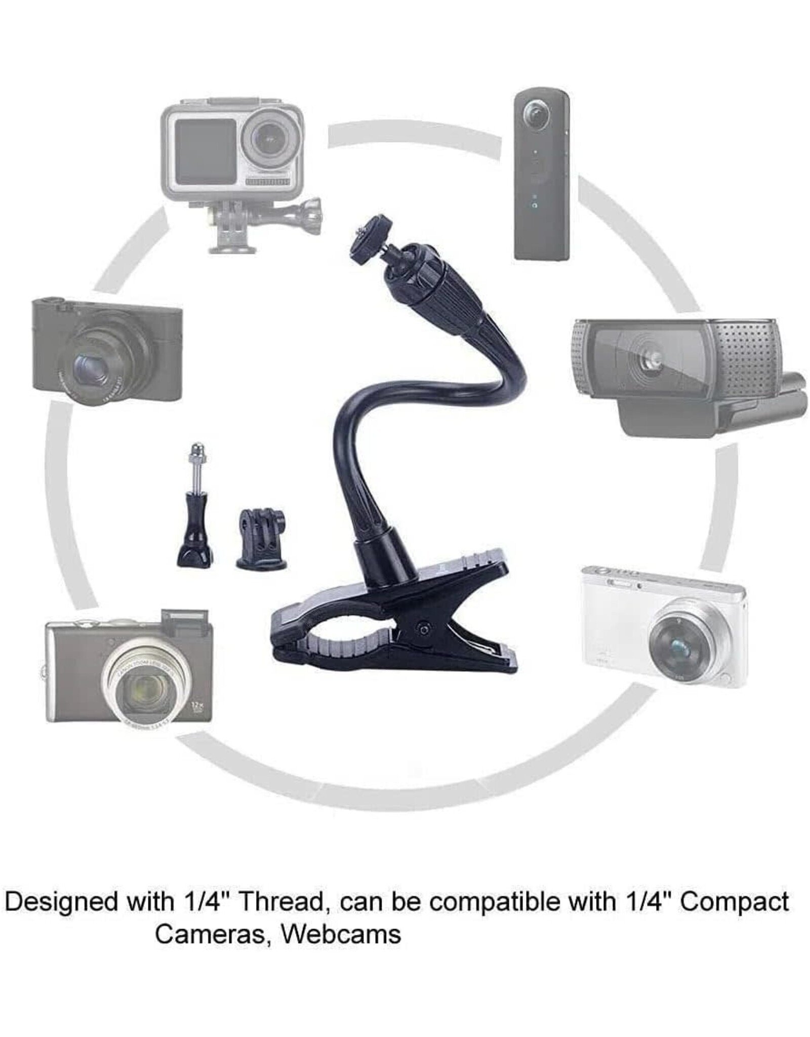 Smatree Flexible Jaws Flex Clamp Mount Gooseneck Extension  (OPEN BOX)