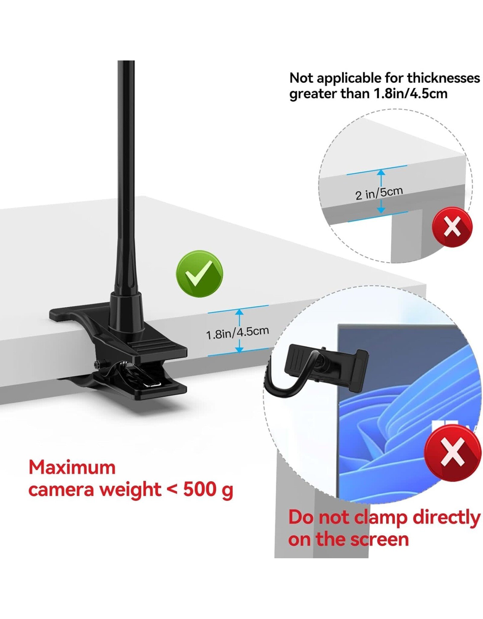 Smatree Flexible Jaws Flex Clamp Mount Gooseneck Extension  (OPEN BOX)