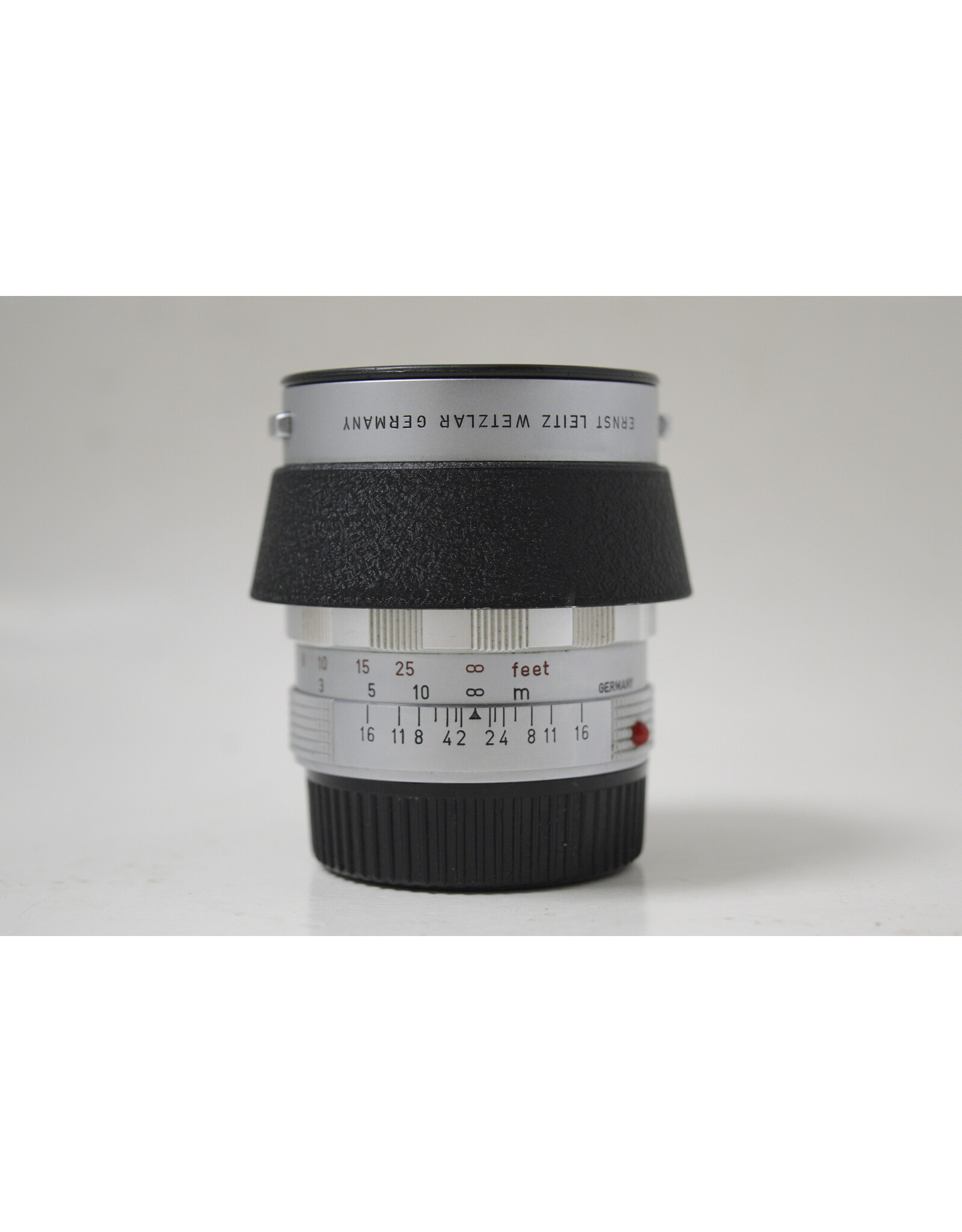 Leica M 50mm f1.4 Summilux Chrome Lens with Lens hood and cap SN 1689370