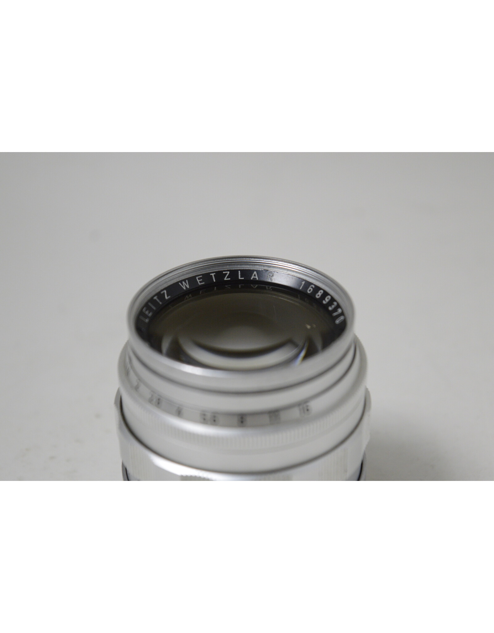 Leica M 50mm f1.4 Summilux Chrome Lens with Lens hood and cap SN 1689370