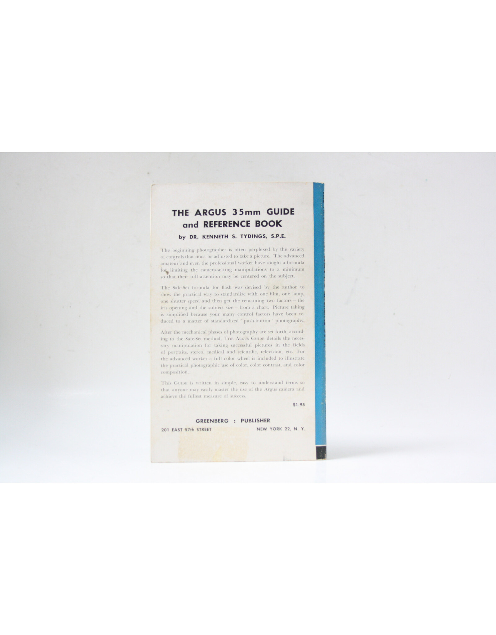 The Argus 35mm Guide and Reference Book by Kenneth Tydings 1954 (Pre-Owned)