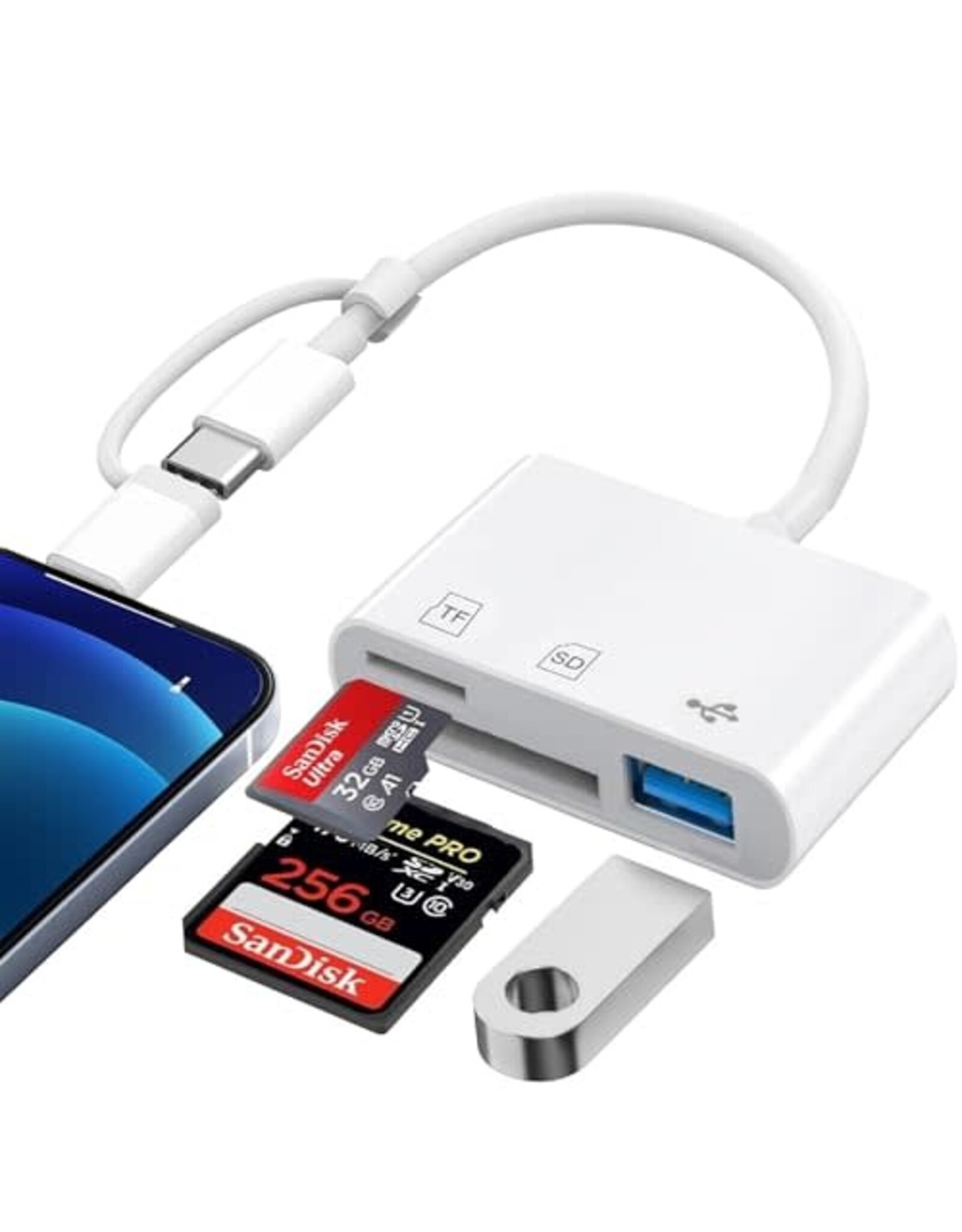 USBC and Lightning SD Card Reader