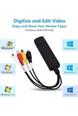 TCRAYCH USB Audio Video Converter, VHS to Digital Converter, Video Capture Card Digitize from Analog Video VCR VHS DVD, for Windows 7 8 10