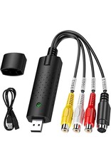 TCRAYCH USB Audio Video Converter, VHS to Digital Converter, Video Capture Card Digitize from Analog Video VCR VHS DVD, for Windows 7 8 10