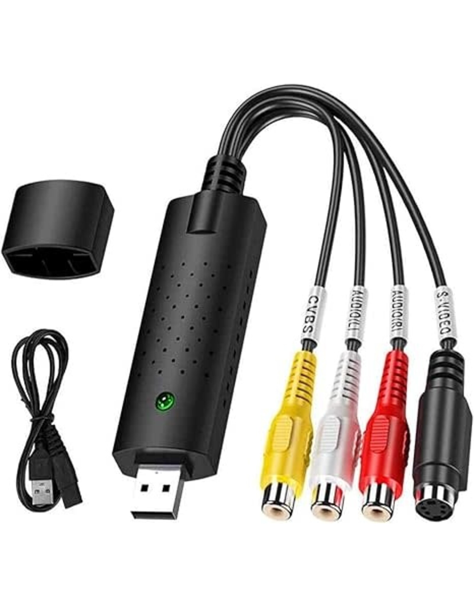 TCRAYCH USB Audio Video Converter, VHS to Digital Converter, Video Capture Card Digitize from Analog Video VCR VHS DVD, for Windows 7 8 10