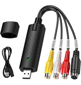 TCRAYCH USB Audio Video Converter, VHS to Digital Converter, Video Capture Card Digitize from Analog Video VCR VHS DVD, for Windows 7 8 10