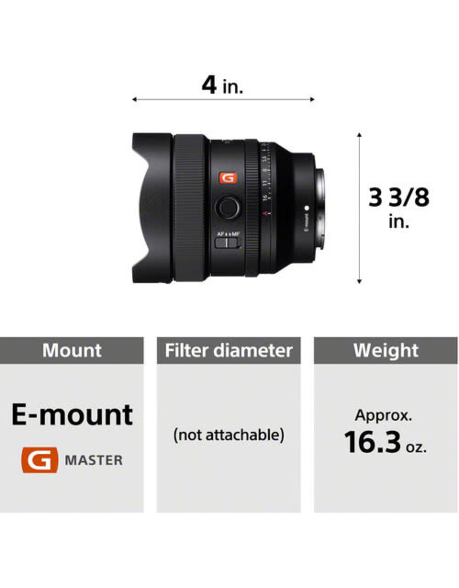 Sony FE 14mm f/1.8 GM Lens