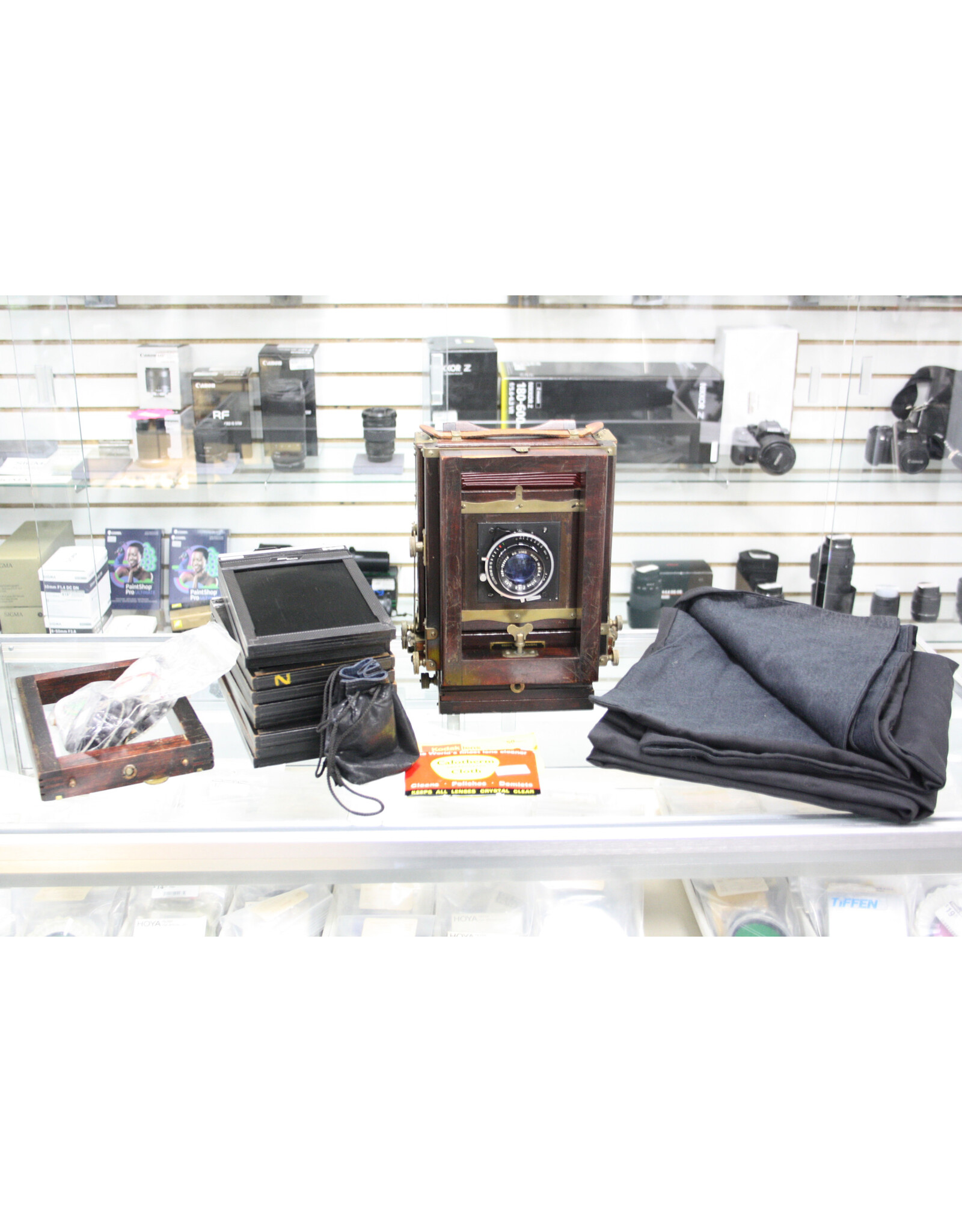 5x7 Kodak View Camera No. 2-D By Graflex Inc w/ Ilex 210mm f6.3, Case & Holders!!