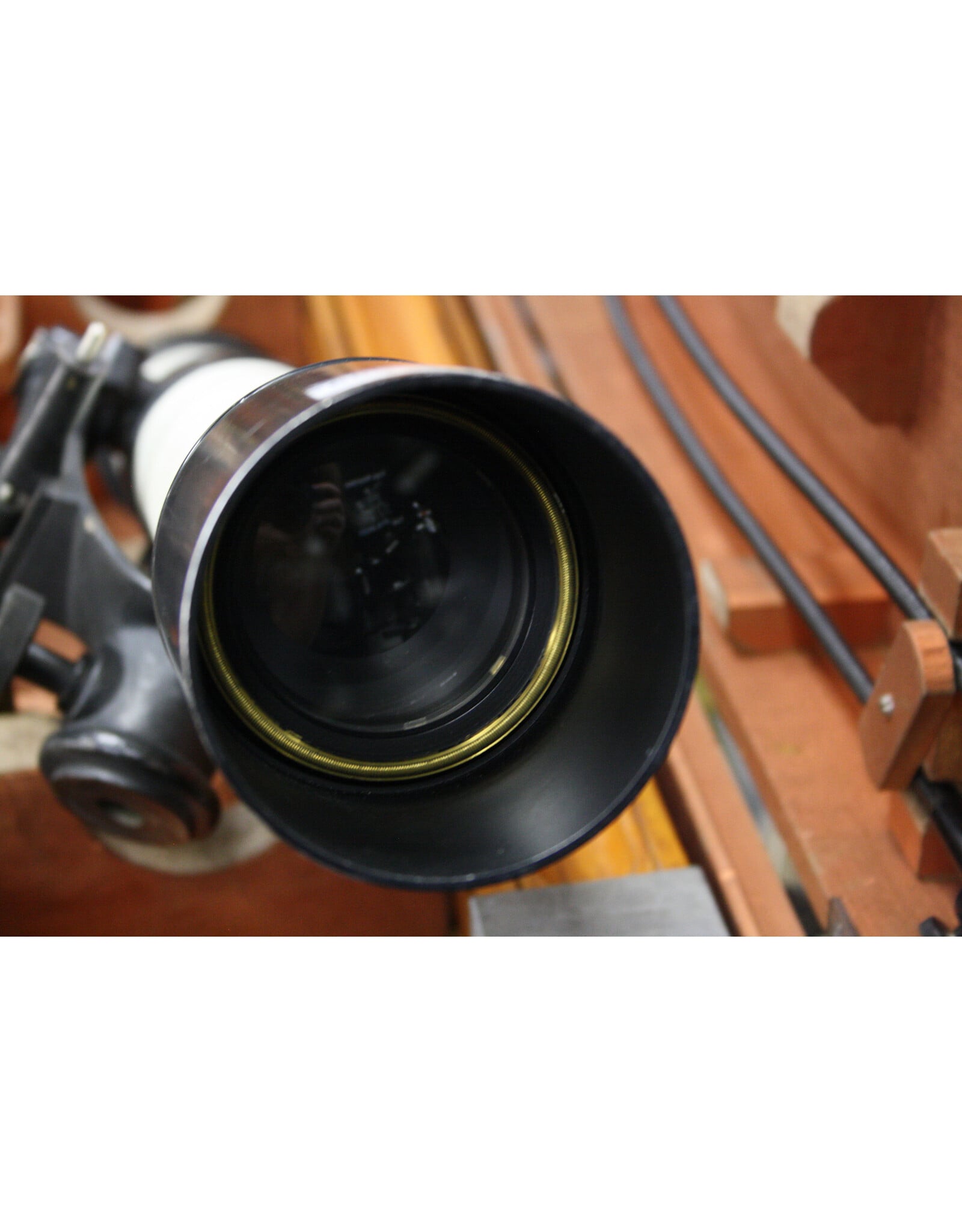 Vintage Carl Zeiss Jena Telementor (?) 63mm Refractor Telescope Serial No. 6670 with Original Alt-Az Slow Motion  Mount and Tripod in Wooden Case