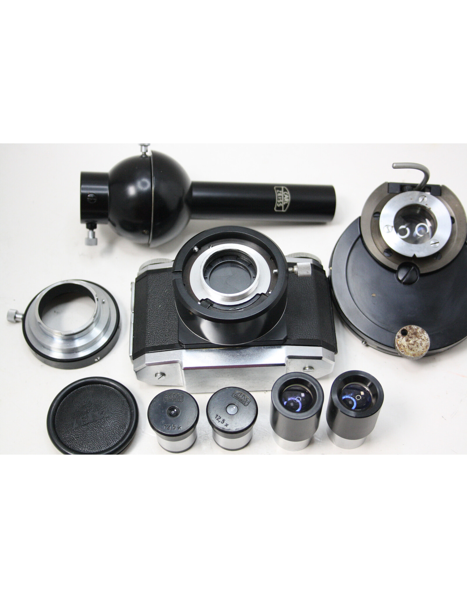 Carl Zeiss Carl Zeiss Winkel Microscope (NICOLAUS BUCHNER) with Zeiss Ikon Microscope Camera and eye pieces (Pre-owned)