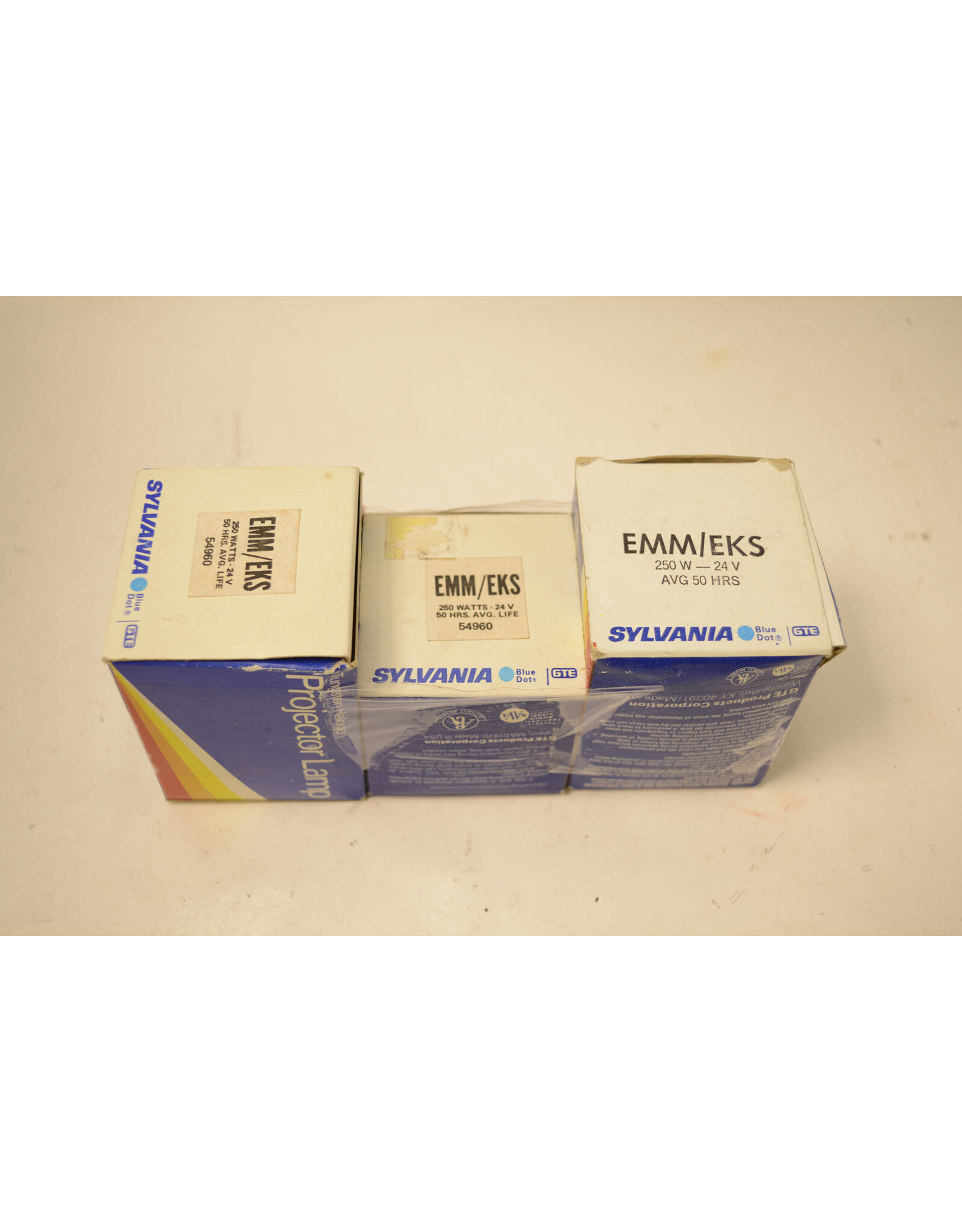 Sylvania EMM EKS Halogen Projector Projection Lamp Photo Bulb 250W 24V NOS pack of 3