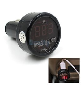 Arcturus Products Voltmeter for 12v Car Cigarette Lighter outlet with USB Power Socket Charger with Red LED