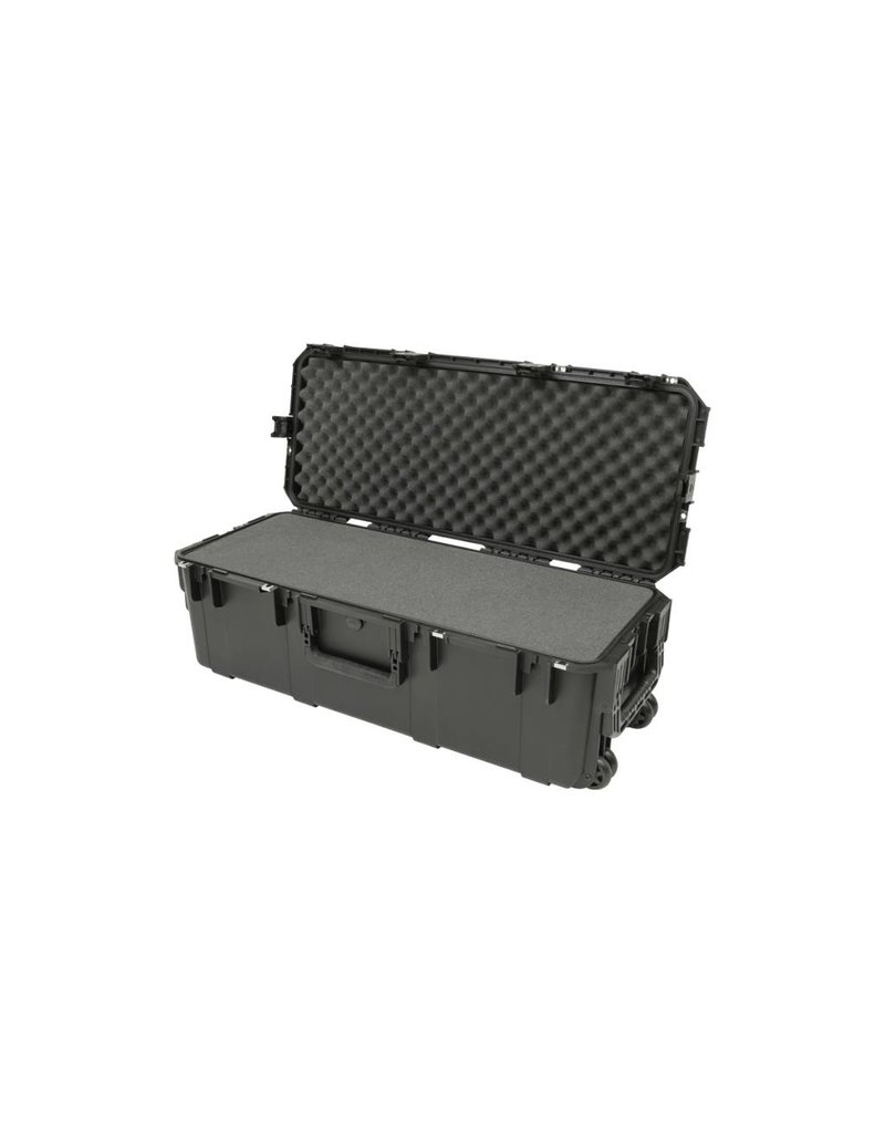 Four wide set in-line skate style wheels and tow handle for easy transport SKB Cases 3i-3613-12BL iSeries 3613-12 Waterproof Utility Case with Layered Foam Molded-in hinge for added protection