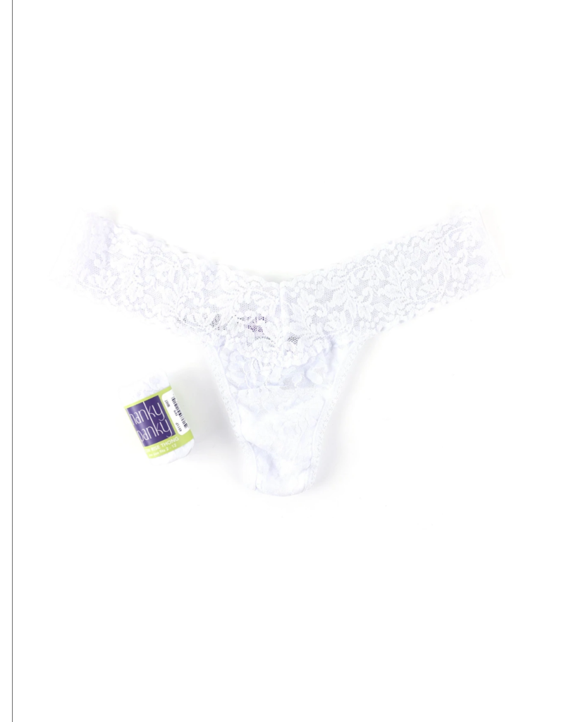 Signature Lace Low Rise Thong White