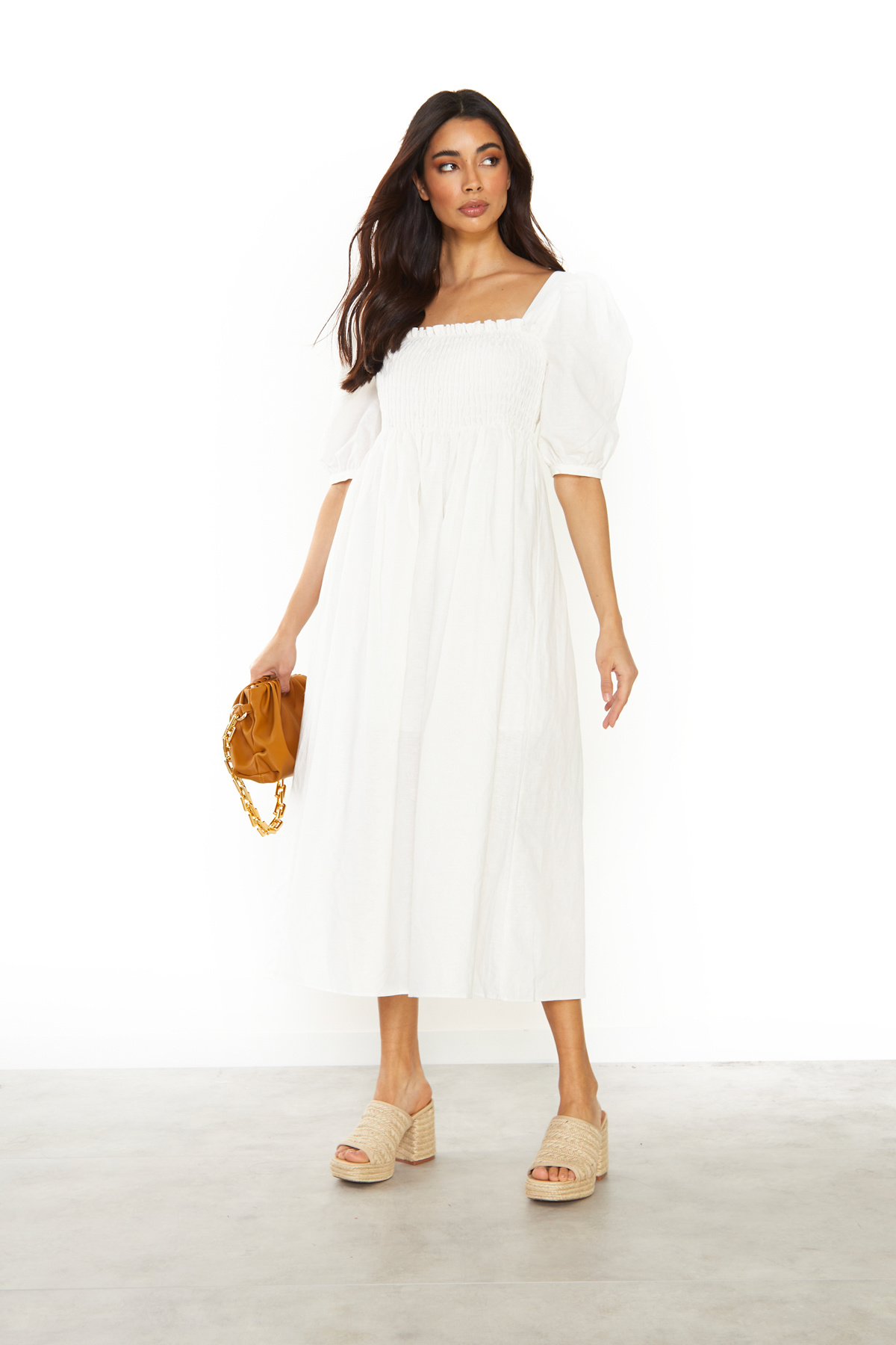 Bubble Sleeve Midi Dress - Vincent