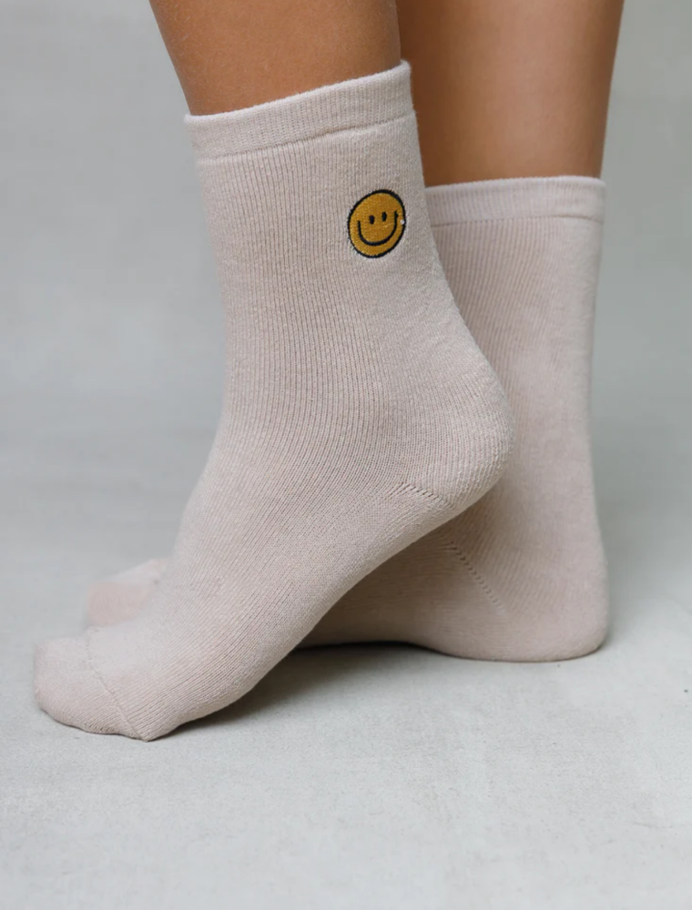 LimLim Embroidered Smiley Socks