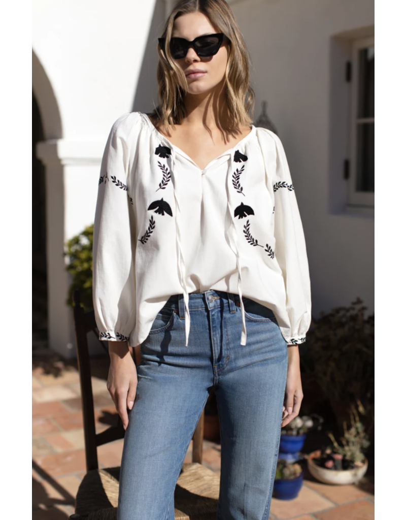 Emerson Fry Lucy Dove Embroidery Blouse