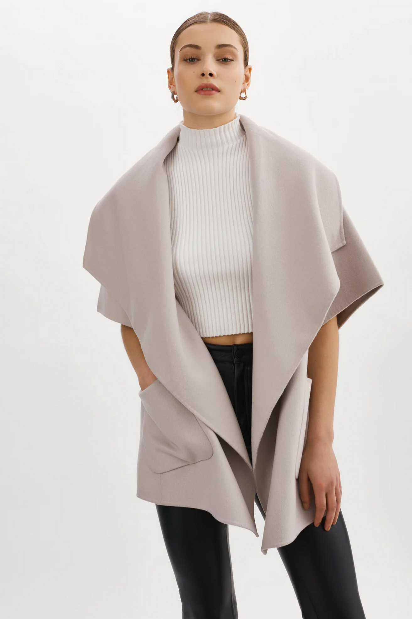 oversized double face wool coat