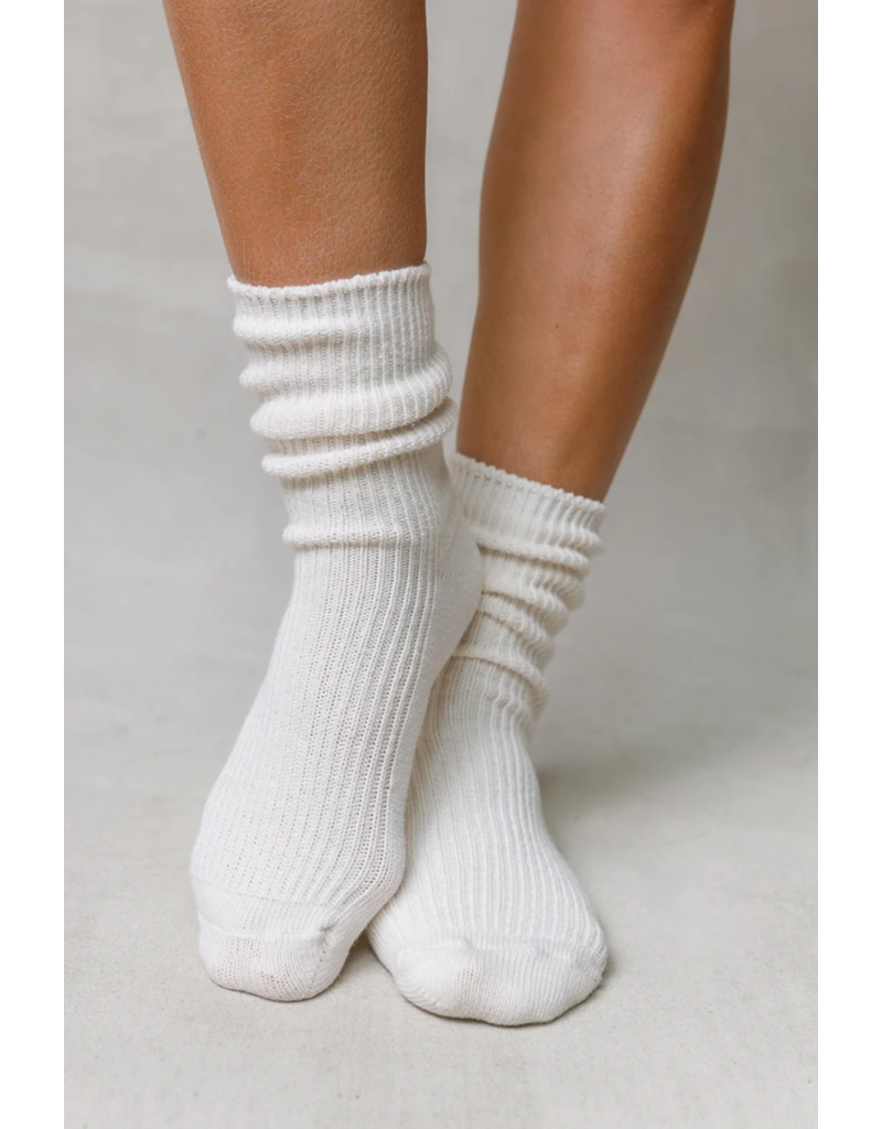 Summer Luxe Slouch Socks - W by Crystal White Premium Athleisure