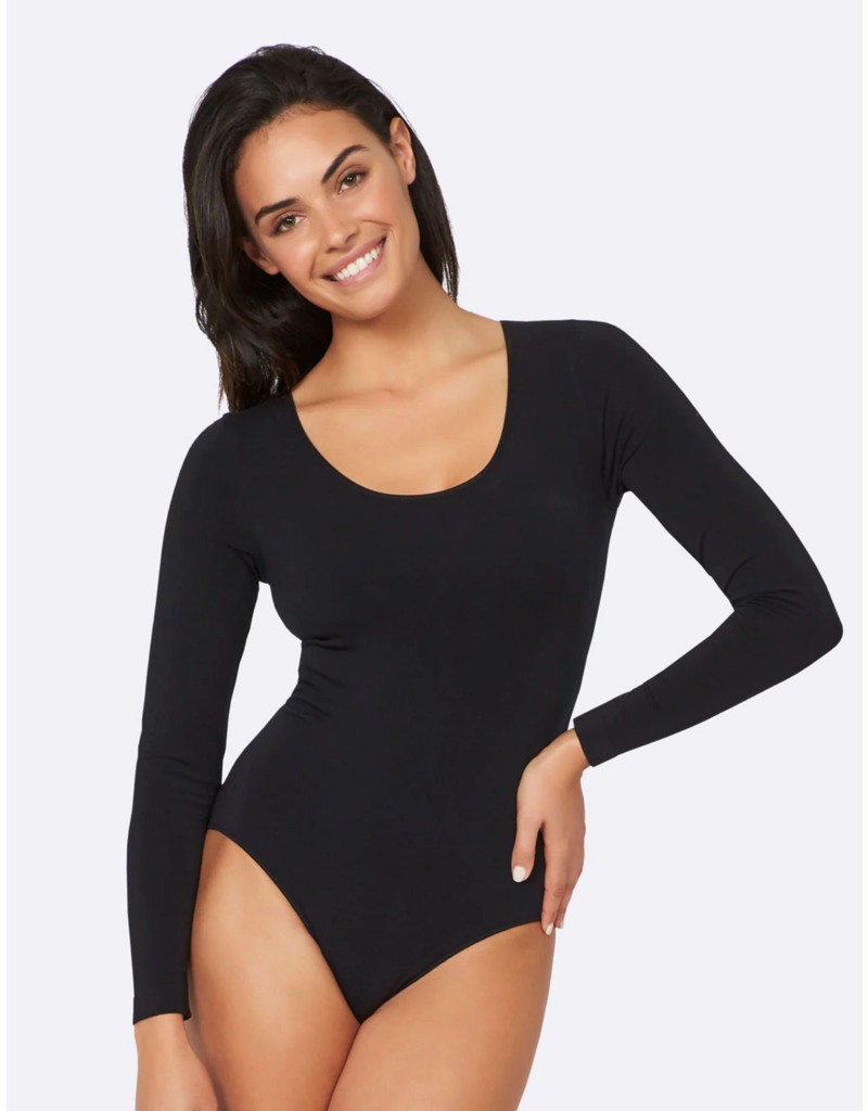 Women's Long Sleeve Black Bodysuit