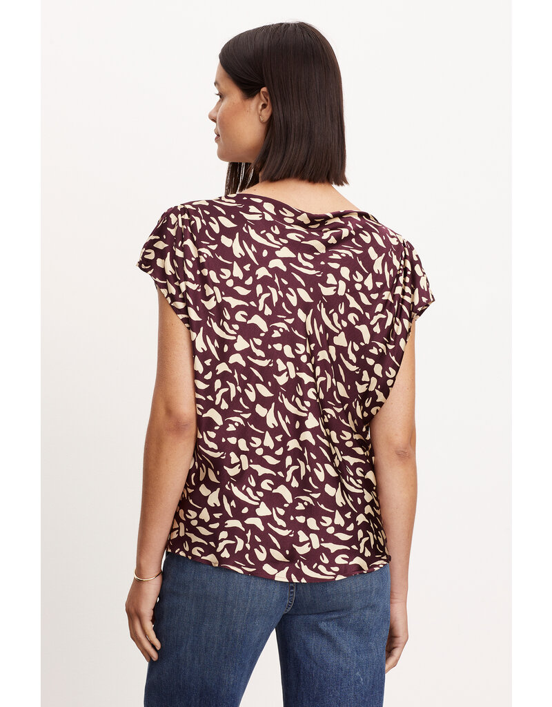 Velvet Abstract Printed Satin Top