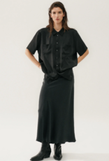 Silk Laundry Long Bias Cut Skirt Black