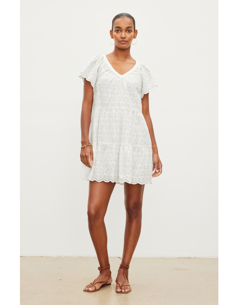 Velvet Wynette Embroidered Cotton Dress