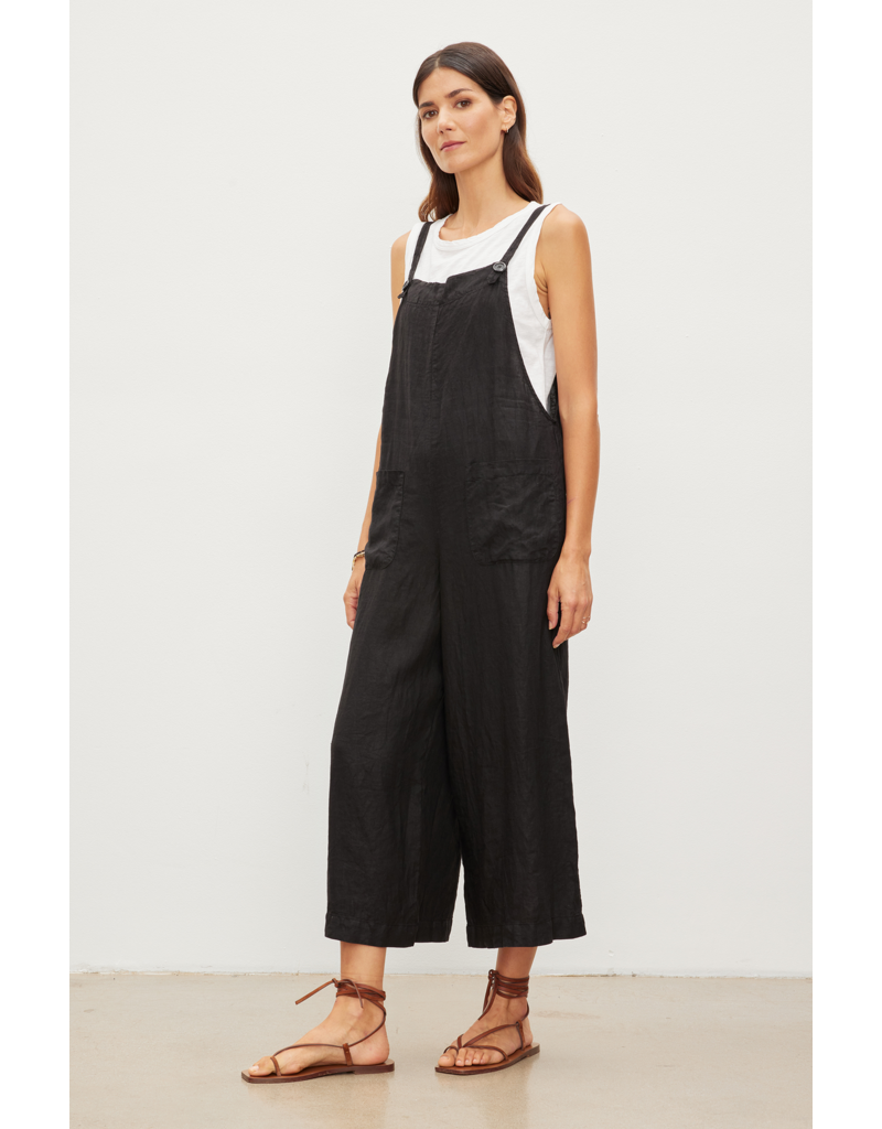 Velvet Isabel Woven Linen Patch Pocket Jumpsuit