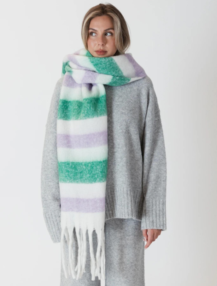 Lyla + Luxe Multi Coloured Striped Scarf